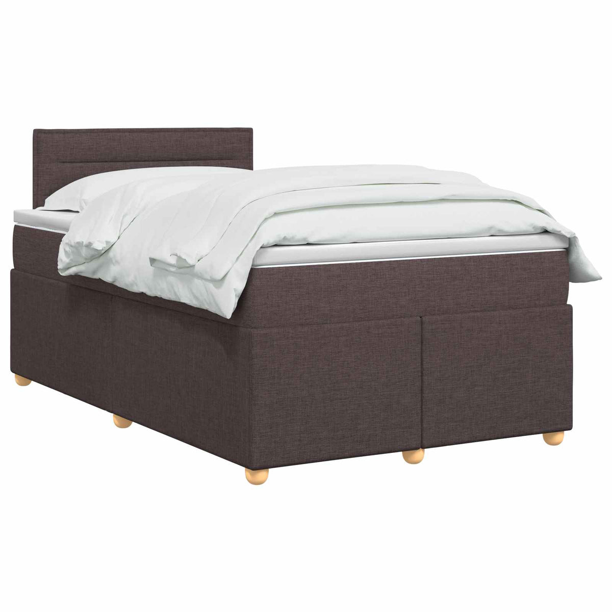 Lit boxspring avec matelas Marron foncé 120 x 190 cm Tissu