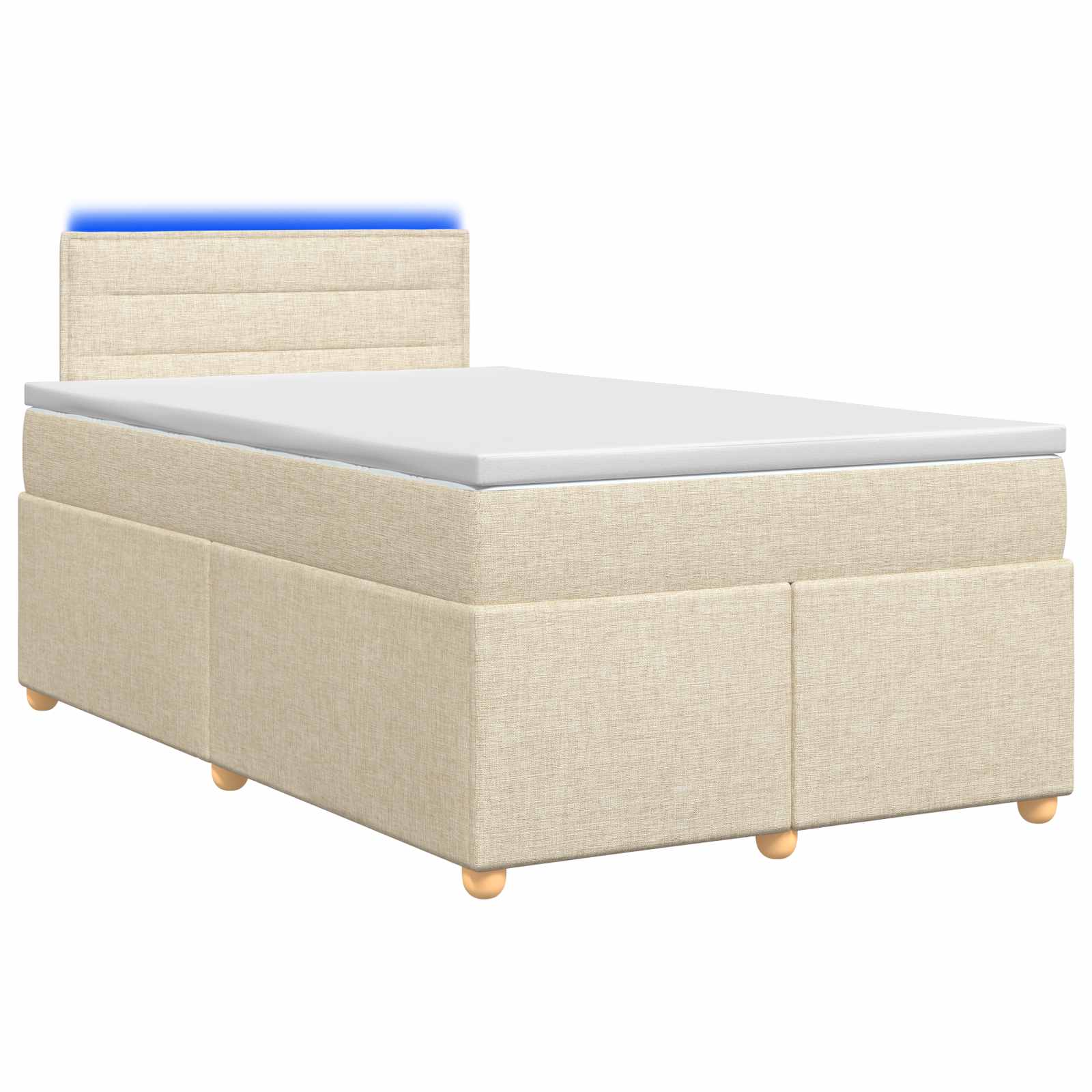 Lit boxspring avec matelas Crème 120 x 190 cm Tissu