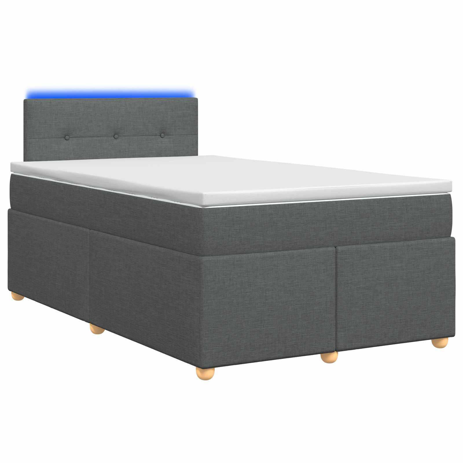 Lit boxspring avec matelas Gris foncé 120 x 190 cm Tissu