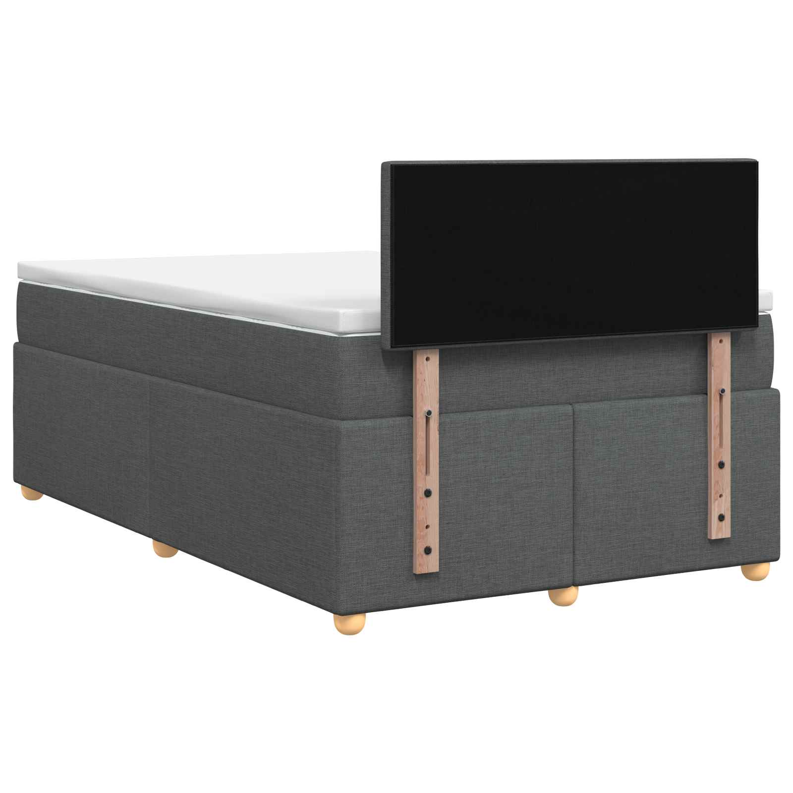 Lit boxspring avec matelas Gris foncé 120 x 190 cm Tissu
