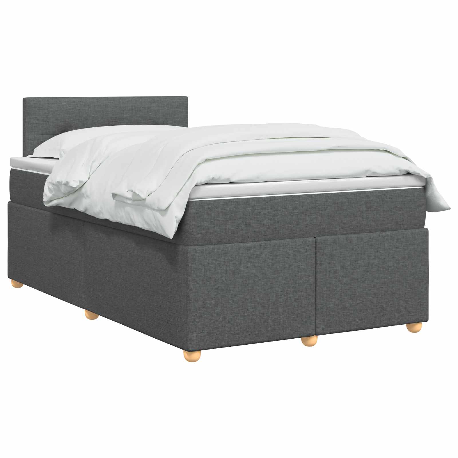Lit boxspring avec matelas Gris foncé 120 x 190 cm Tissu
