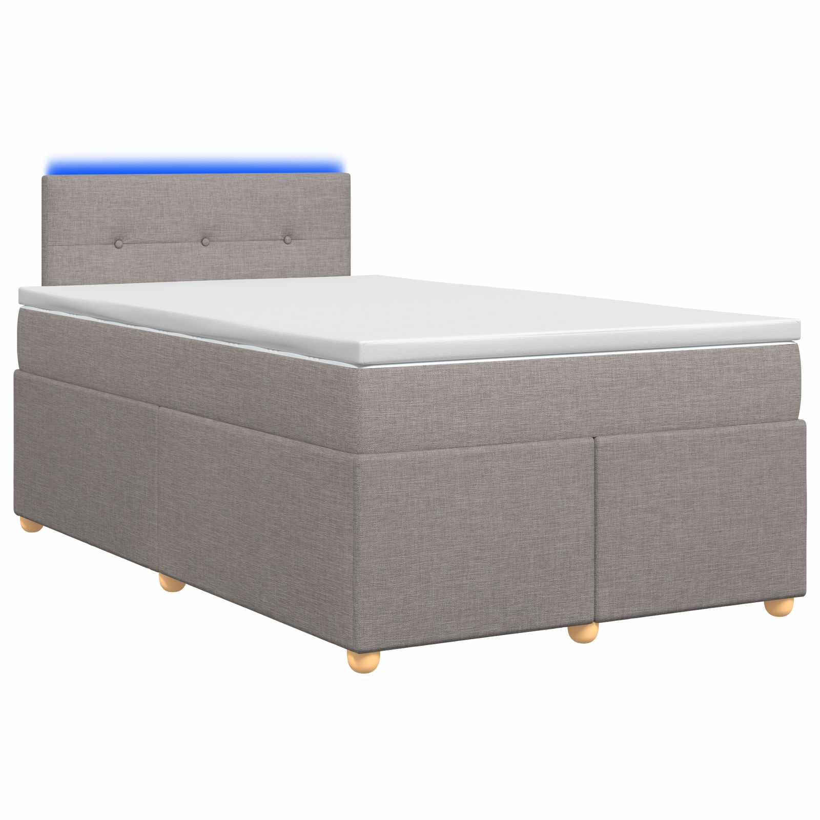 Lit boxspring avec matelas Taupe 120 x 190 cm Tissu