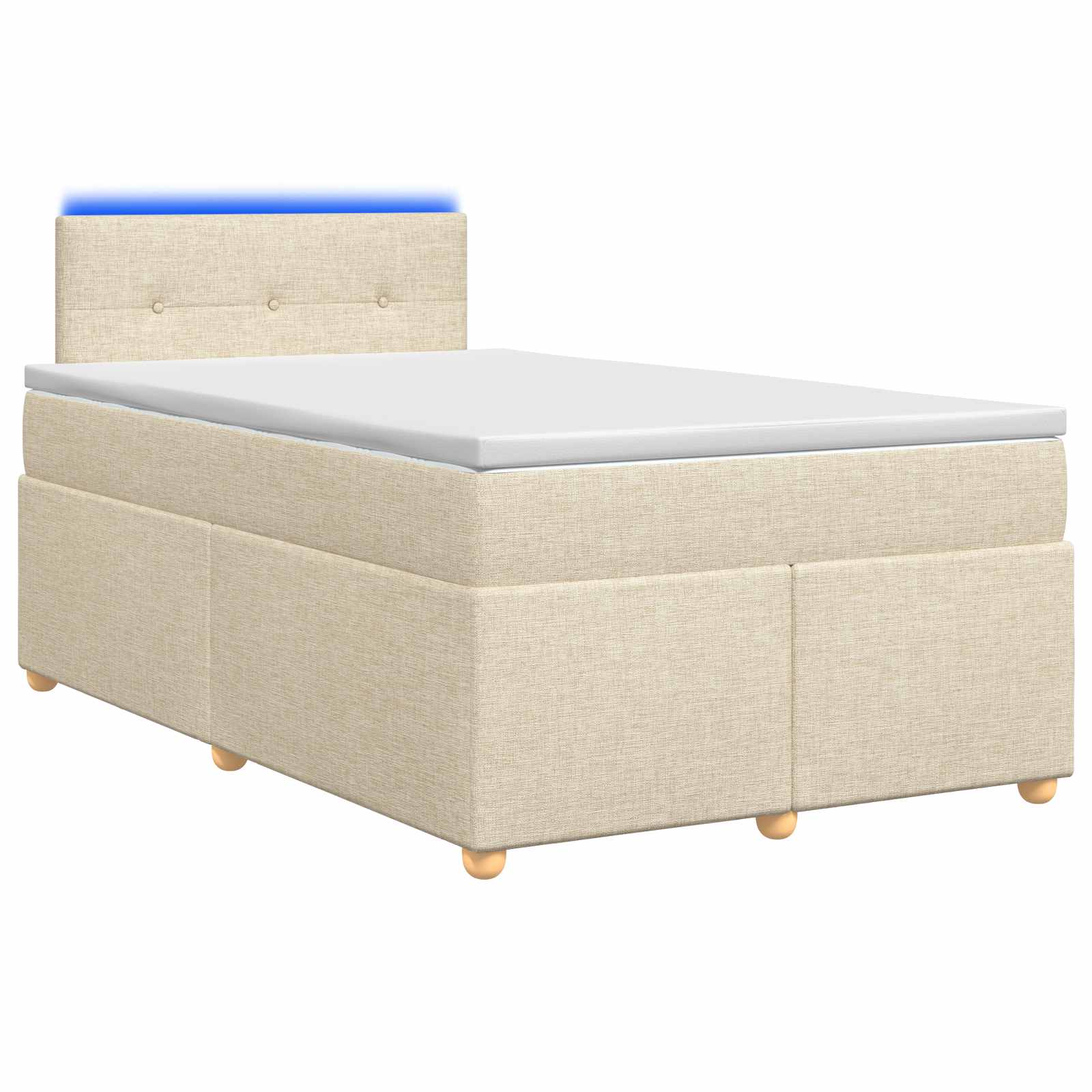 Lit boxspring avec matelas Crème 120 x 190 cm Tissu