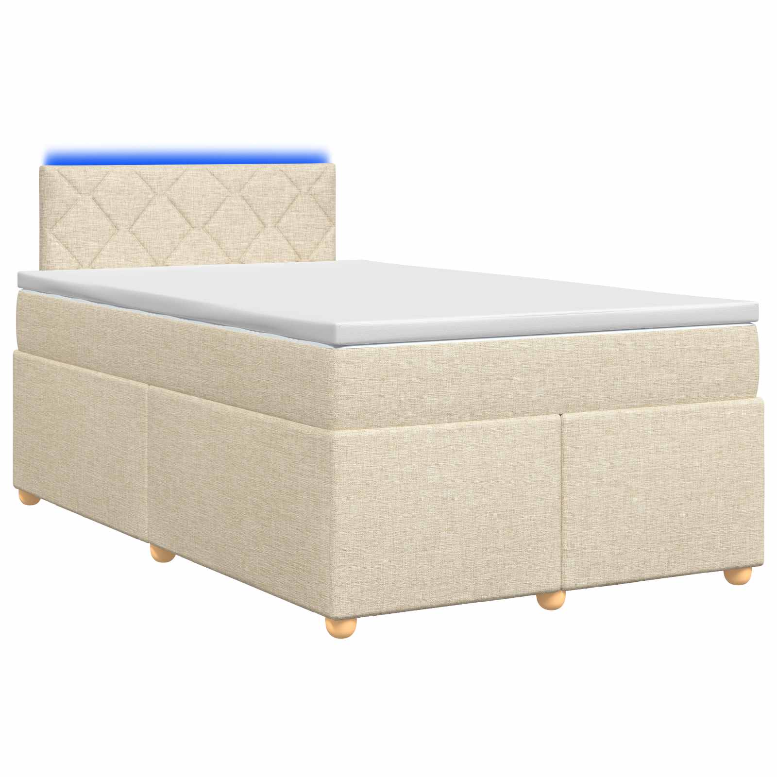 Lit boxspring avec matelas Crème 120 x 190 cm Tissu