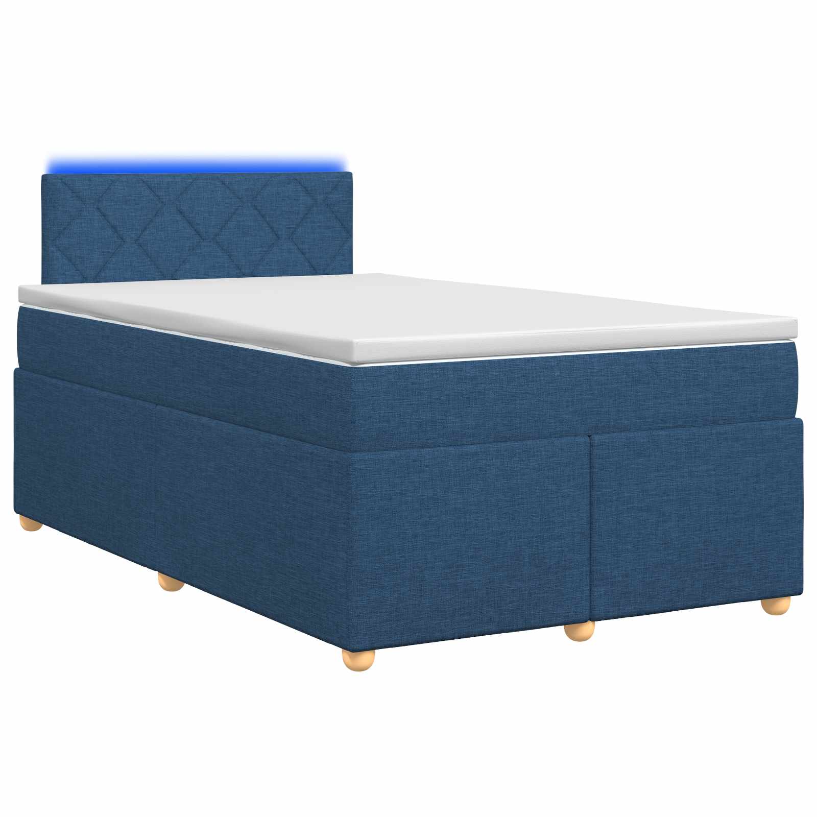 Lit boxspring avec matelas Bleu 120 x 190 cm Tissu