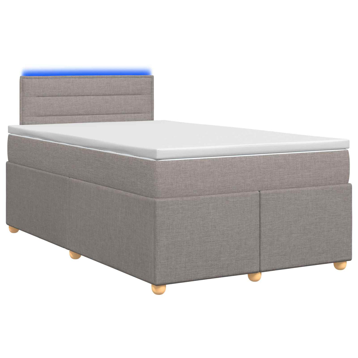 Lit boxspring avec matelas Taupe 120 x 200 cm Tissu
