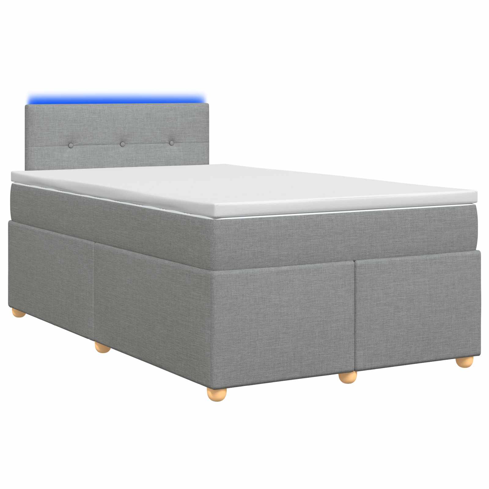 Lit boxspring avec matelas Gris clair 120 x 200 cm Tissu