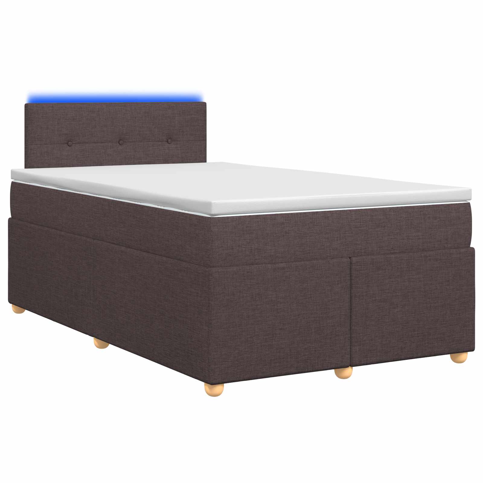 Lit boxspring avec matelas Marron foncé 120 x 200 cm Tissu - XIOS