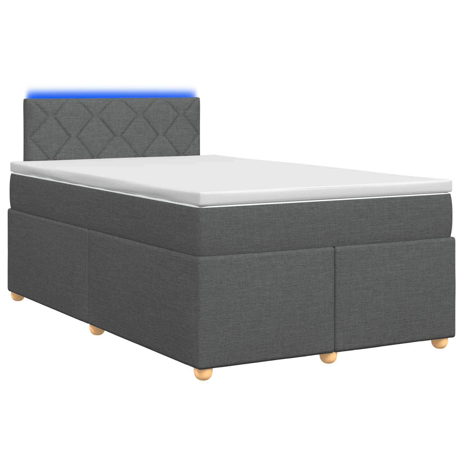 Lit boxspring avec matelas Gris foncé 120 x 200 cm Tissu - XIOS