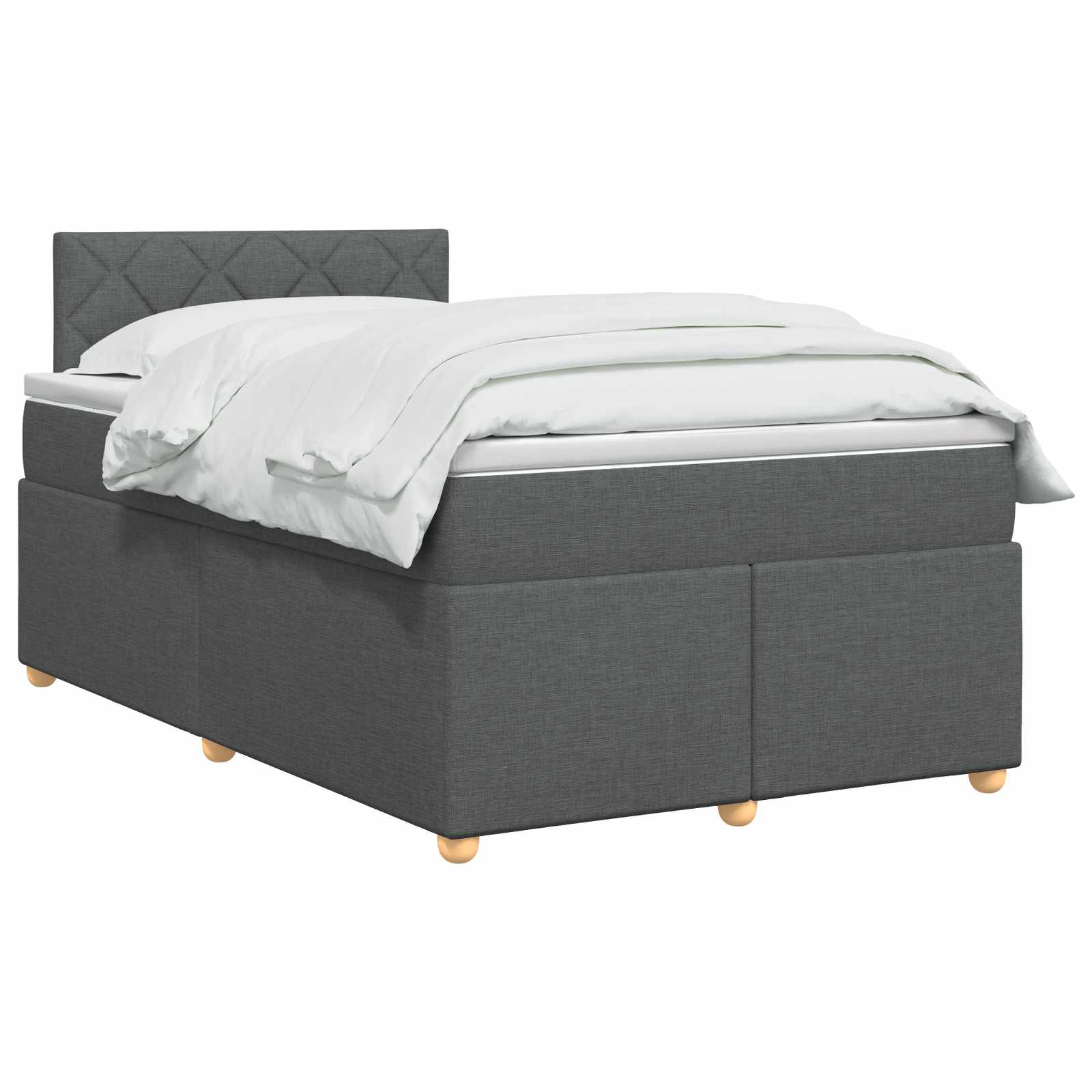 Lit boxspring avec matelas Gris foncé 120 x 200 cm Tissu - XIOS