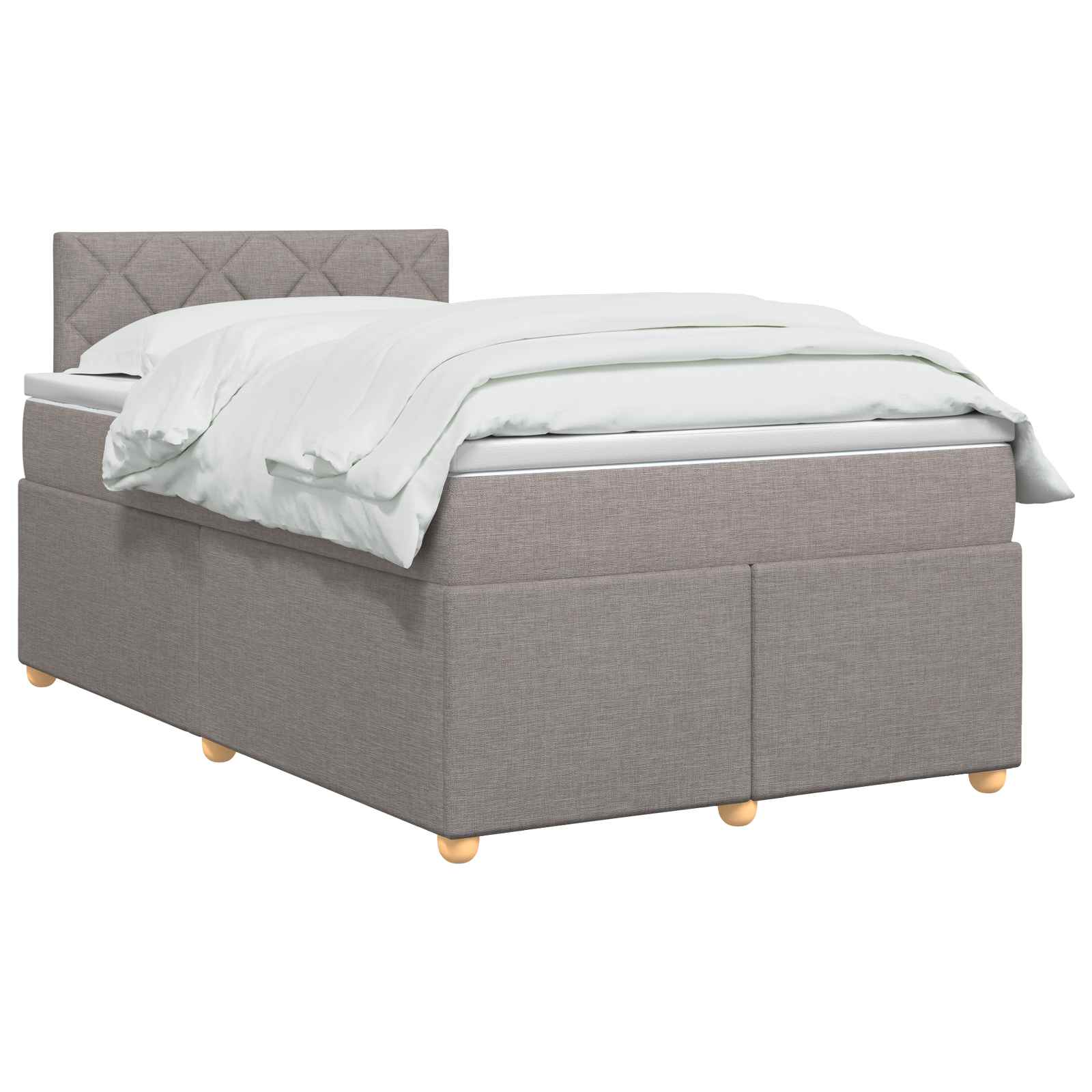 Lit boxspring avec matelas Taupe 120 x 200 cm Tissu - XIOS