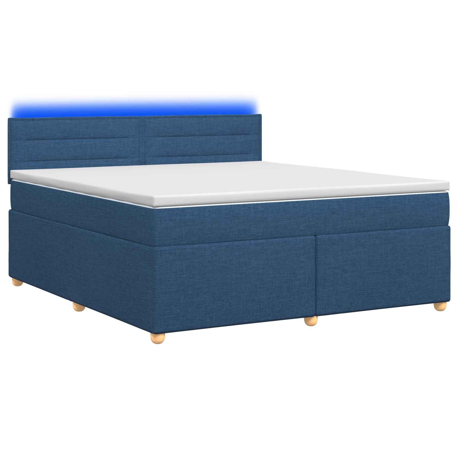 Lit boxspring avec matelas Bleu 140 x 190 cm Tissu - XIOS