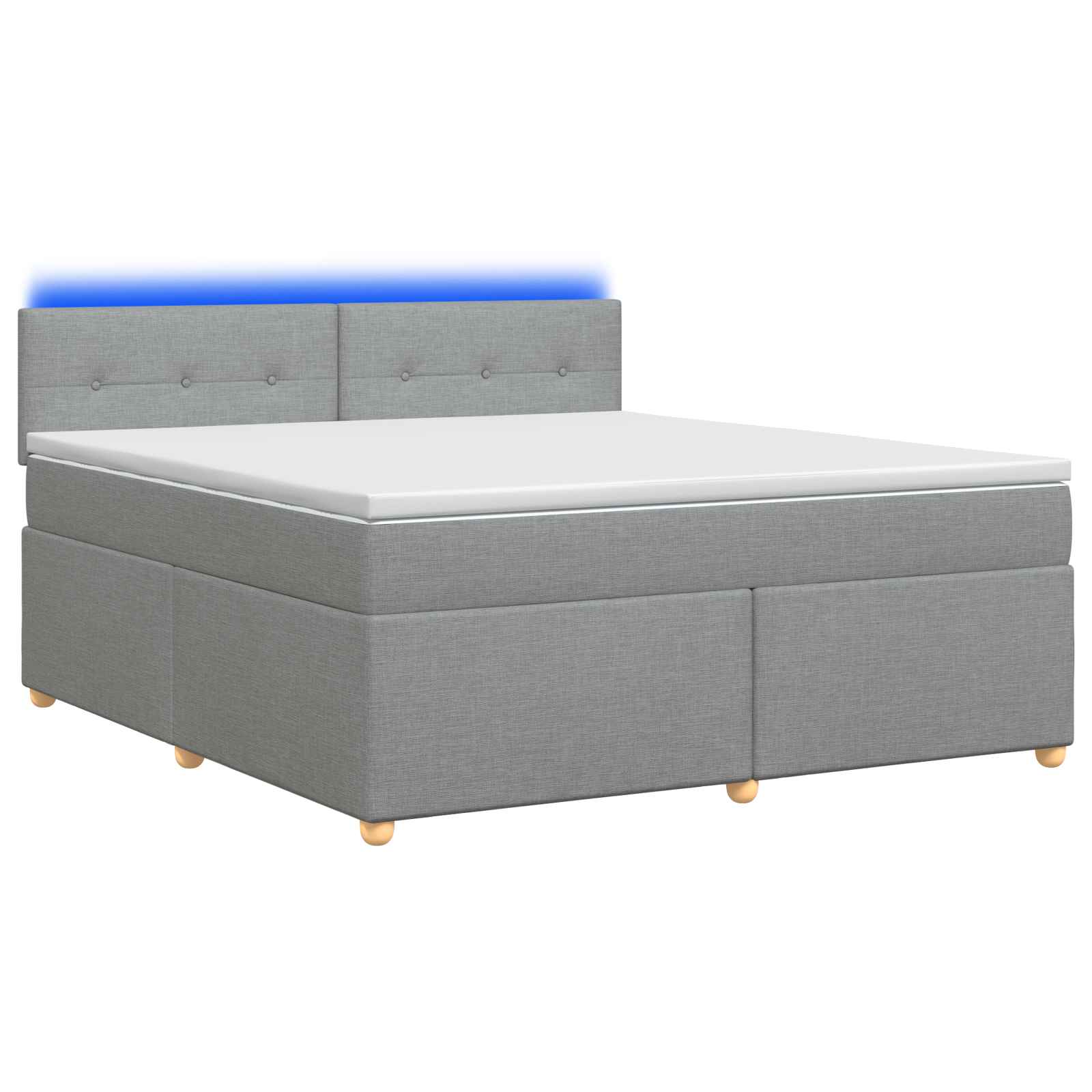 Lit boxspring avec matelas Gris clair 140 x 190 cm Tissu - XIOS