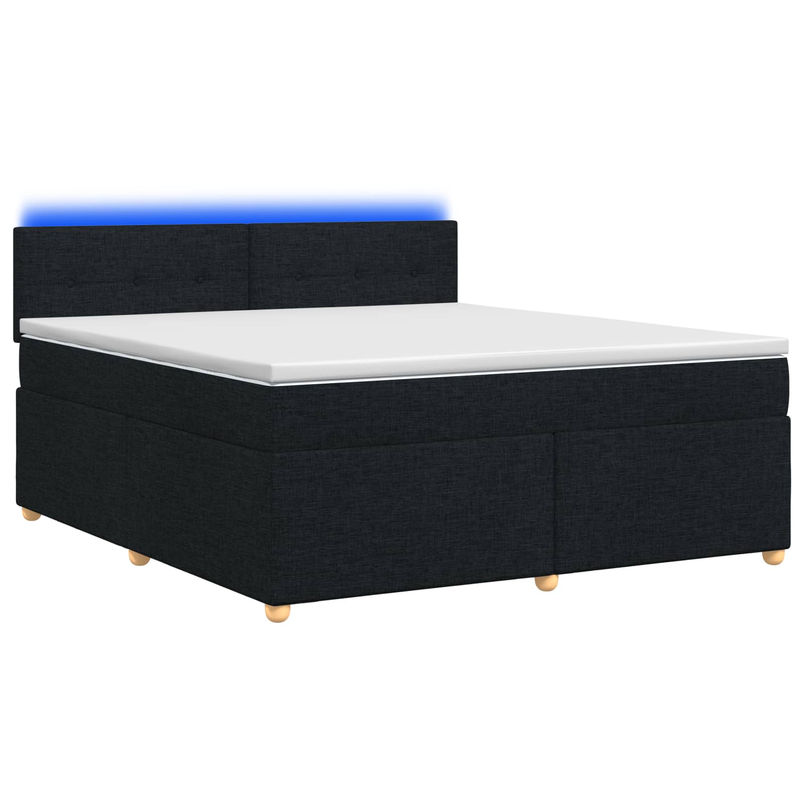 Lit boxspring avec matelas Noir 140 x 190 cm Tissu