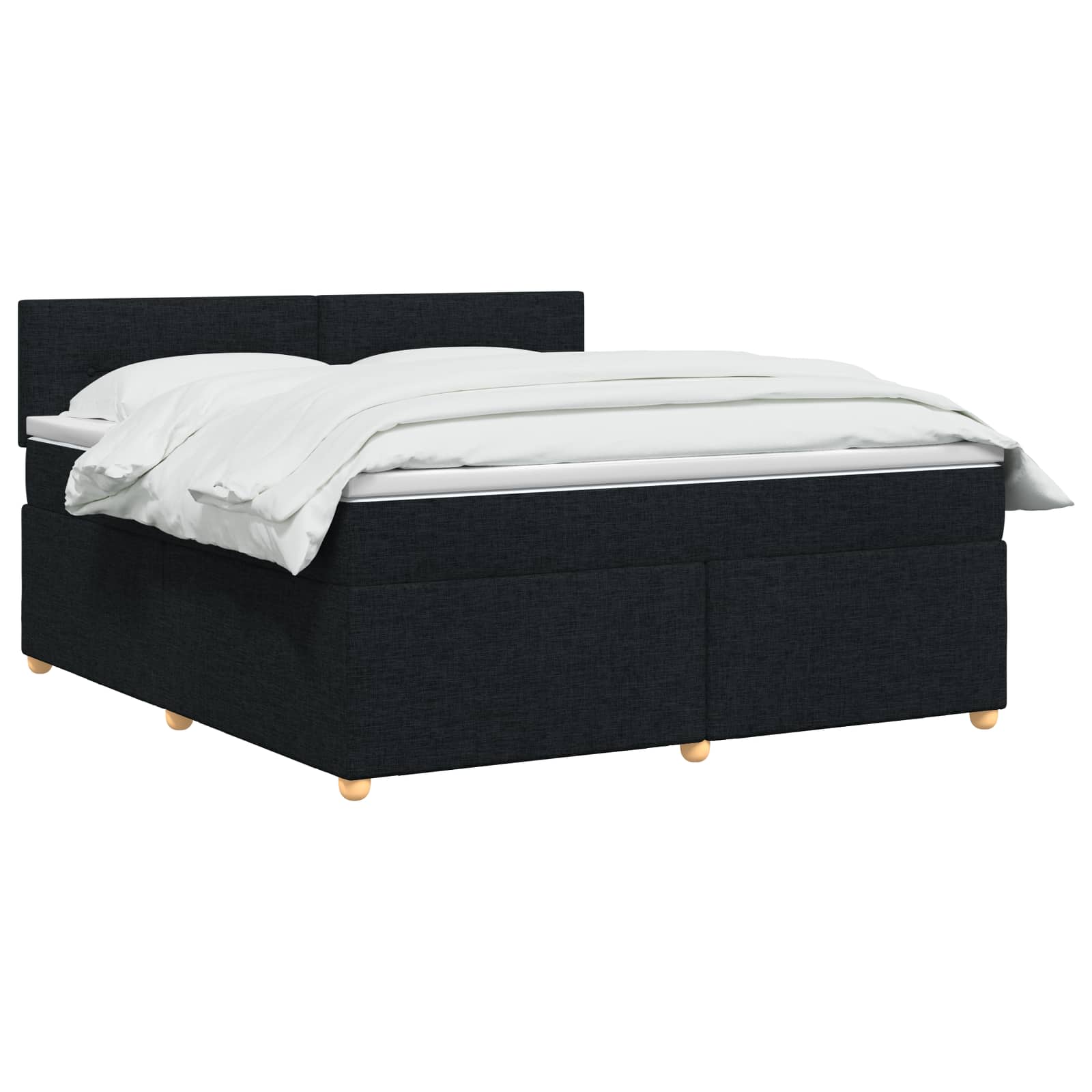 Lit boxspring avec matelas Noir 140 x 190 cm Tissu