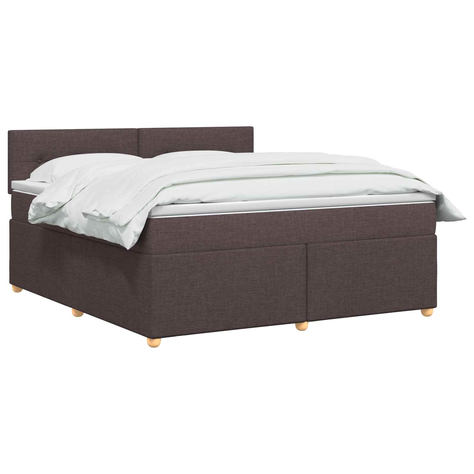 Lit boxspring avec matelas Marron foncé 140 x 190 cm Tissu - XIOS