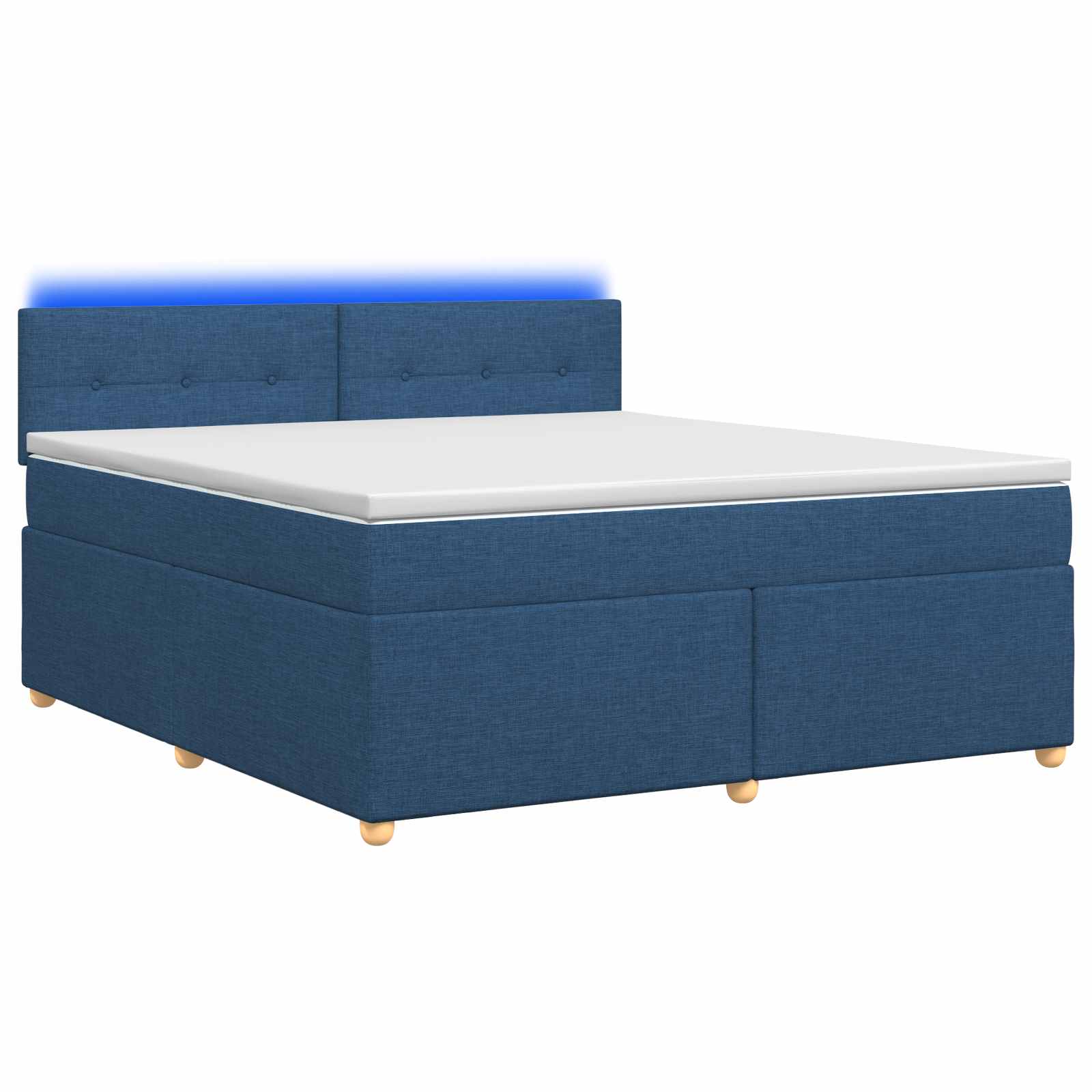Lit boxspring avec matelas Bleu 140 x 190 cm Tissu - XIOS