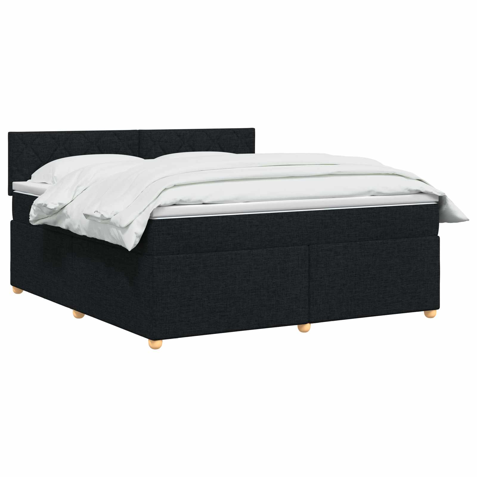 Lit boxspring avec matelas Noir 140 x 190 cm Tissu