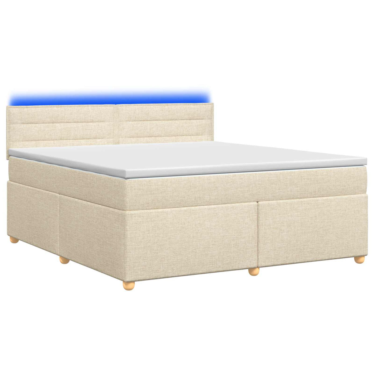 Lit boxspring avec matelas Crème 140 x 200 cm Tissu