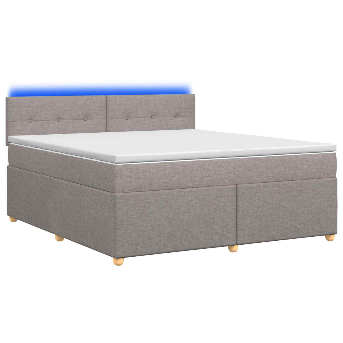 Lit boxspring avec matelas Taupe 140 x 200 cm Tissu