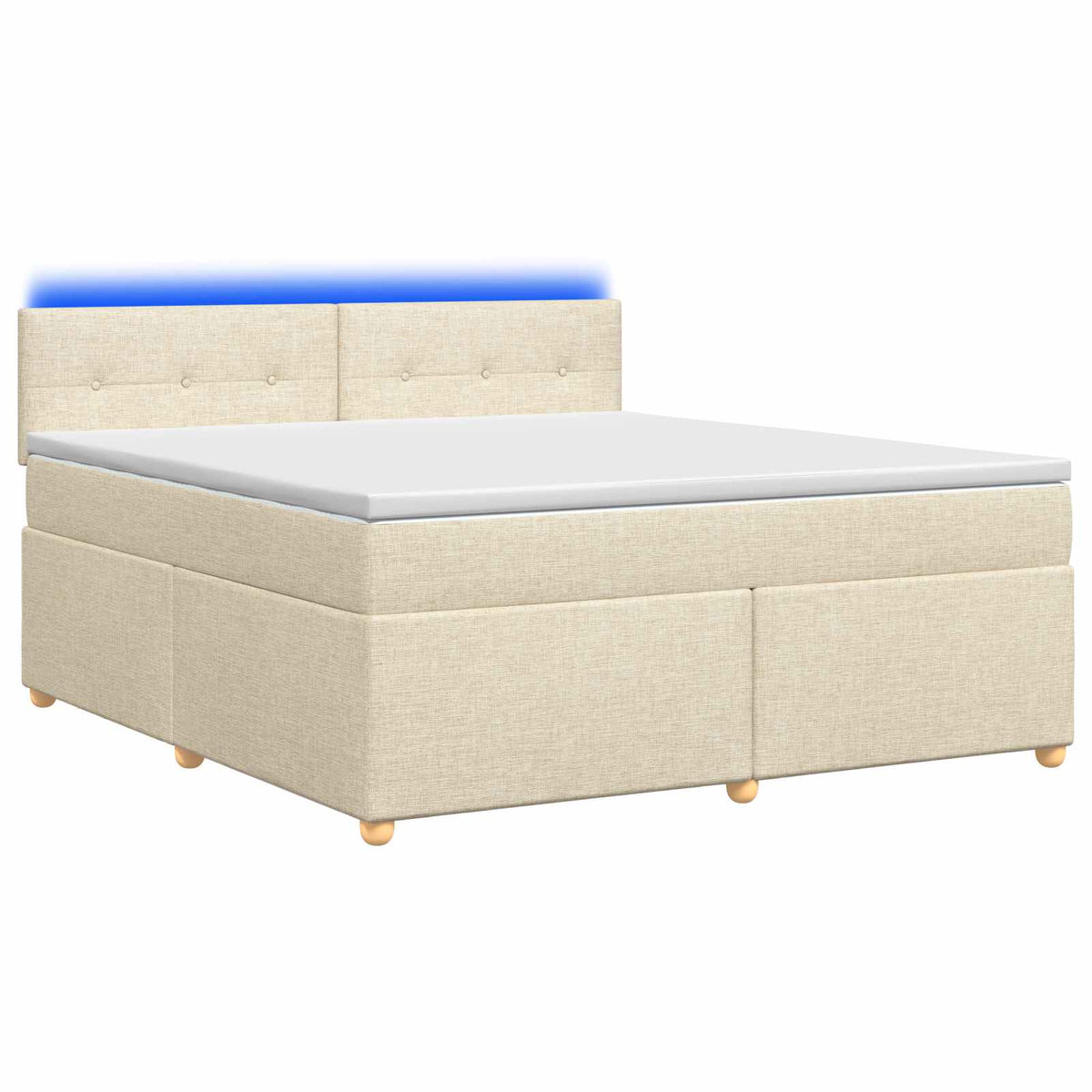 Lit boxspring avec matelas Crème 140 x 200 cm Tissu