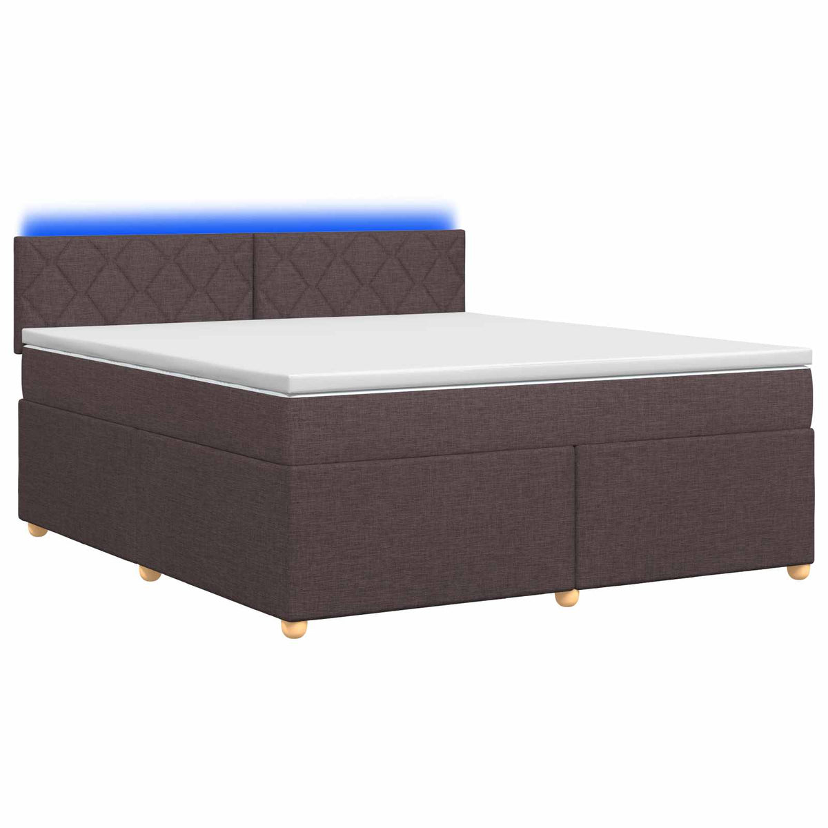 Lit boxspring avec matelas Marron foncé 140 x 200 cm Tissu