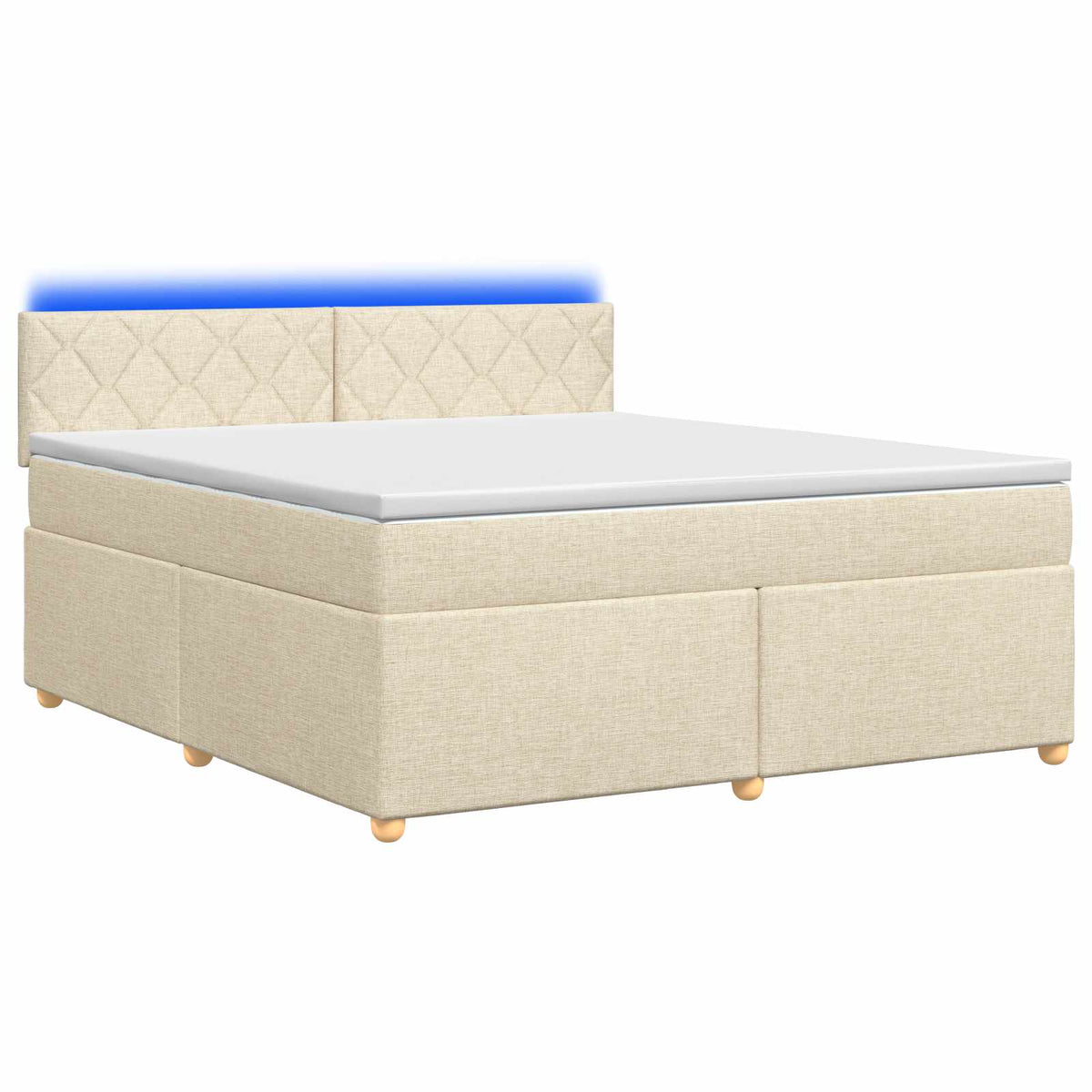 Lit boxspring avec matelas Crème 140 x 200 cm Tissu