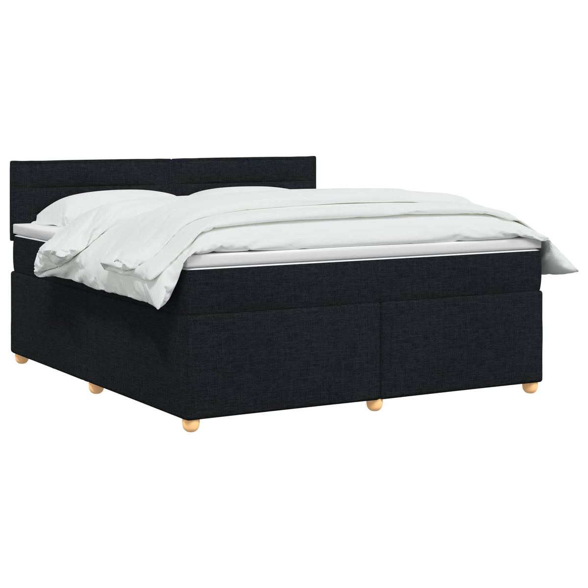 Lit boxspring avec matelas Noir 160 x 200 cm Tissu