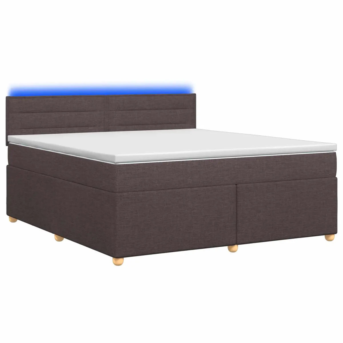 Lit boxspring avec matelas Marron foncé 160 x 200 cm Tissu - XIOS