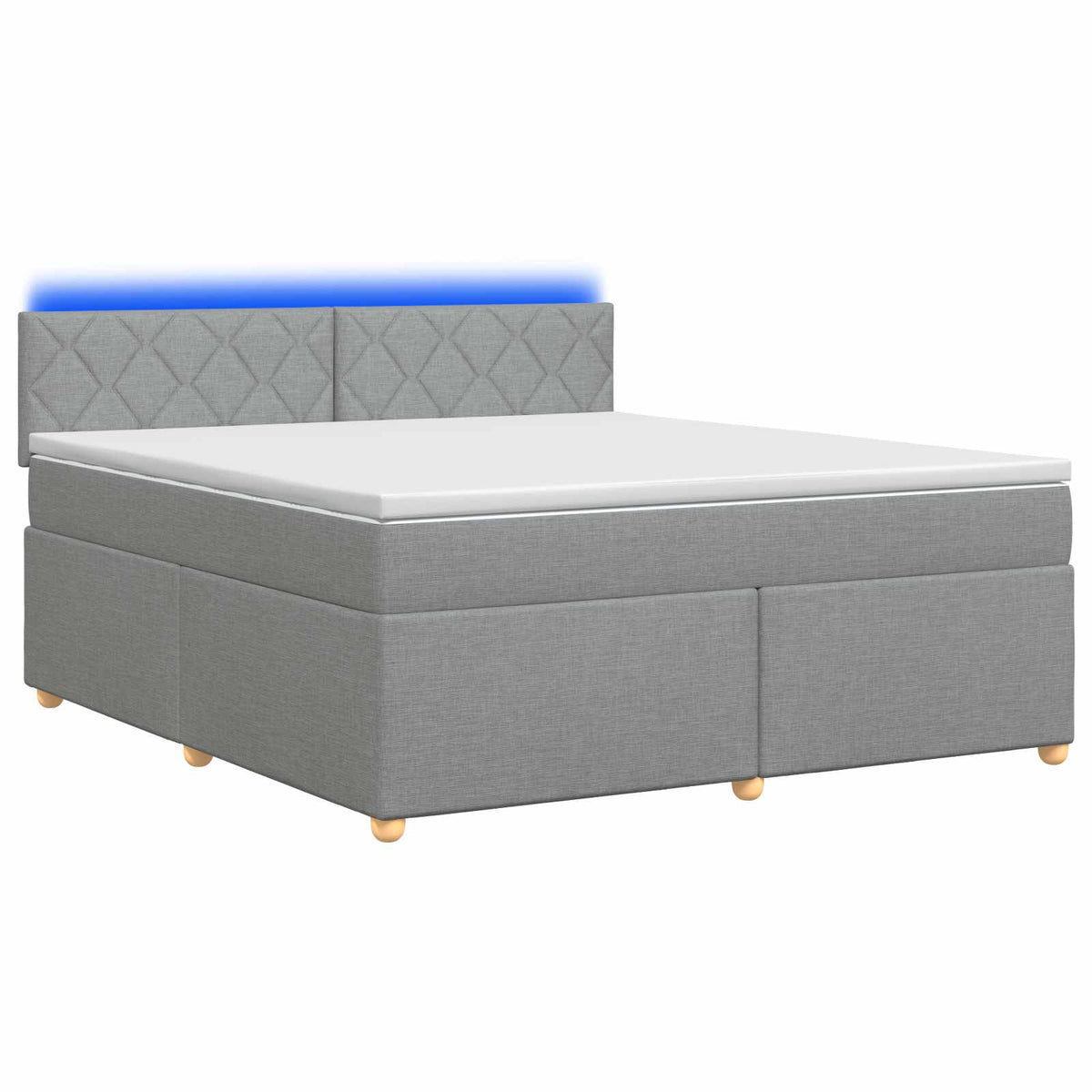 Lit boxspring avec matelas Gris clair 160 x 200 cm Tissu