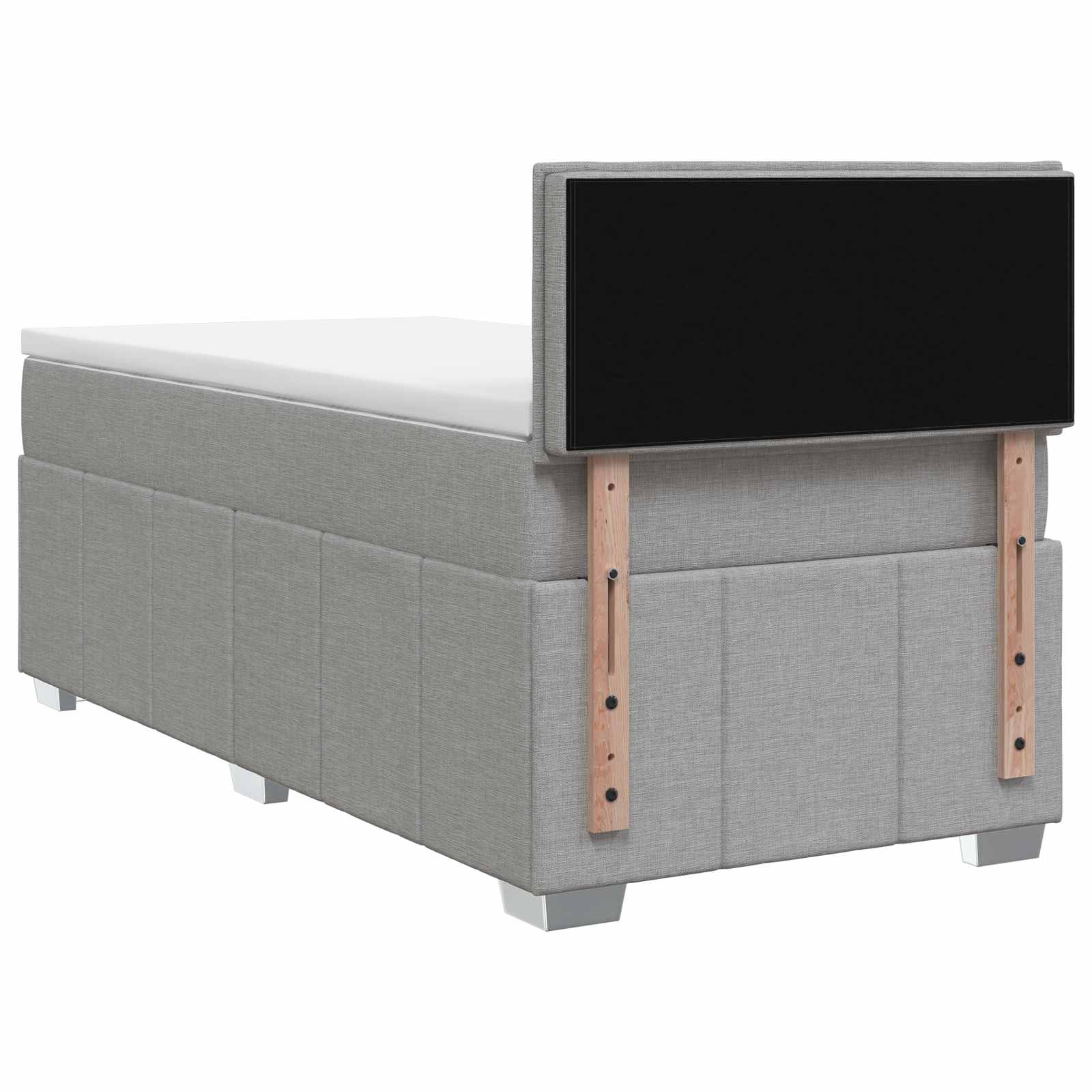 Lit boxspring avec matelas Gris clair 80 x 200 cm Tissu - XIOS