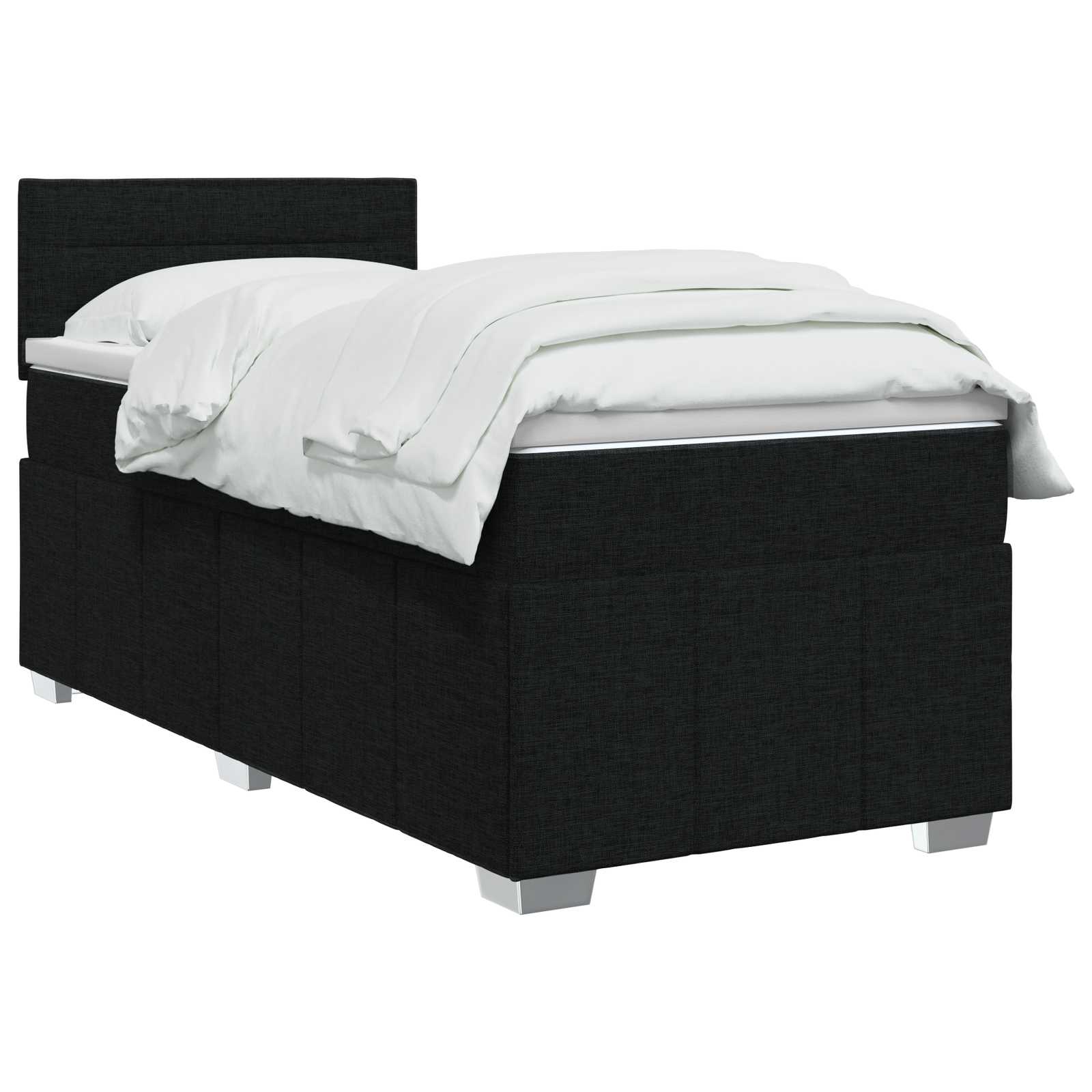 Lit boxspring avec matelas Noir 80 x 200 cm Tissu - XIOS