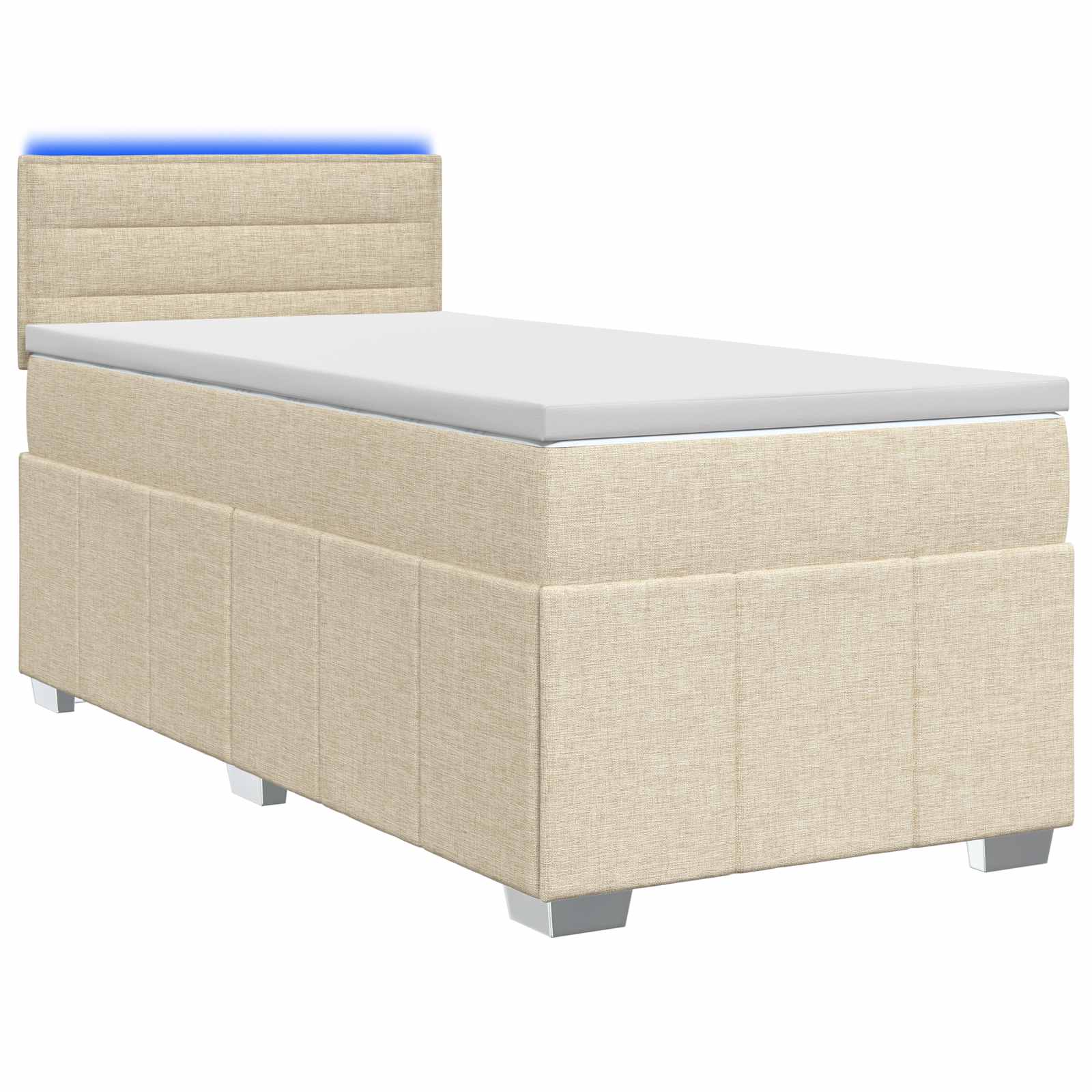 Lit boxspring avec matelas Crème 80 x 200 cm Tissu - XIOS