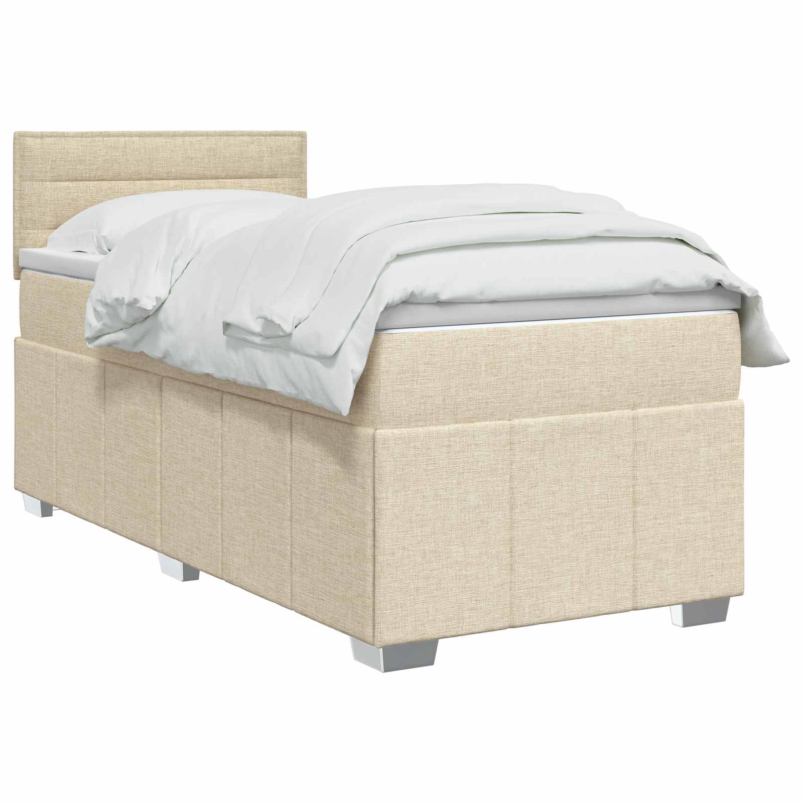 Lit boxspring avec matelas Crème 80 x 200 cm Tissu - XIOS