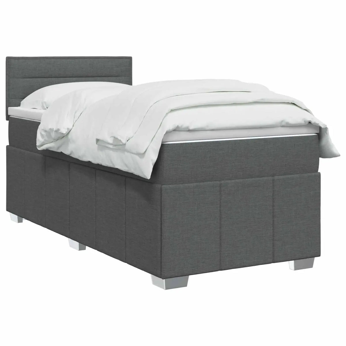 Lit boxspring avec matelas Gris foncé 90 x 200 cm Tissu - XIOS