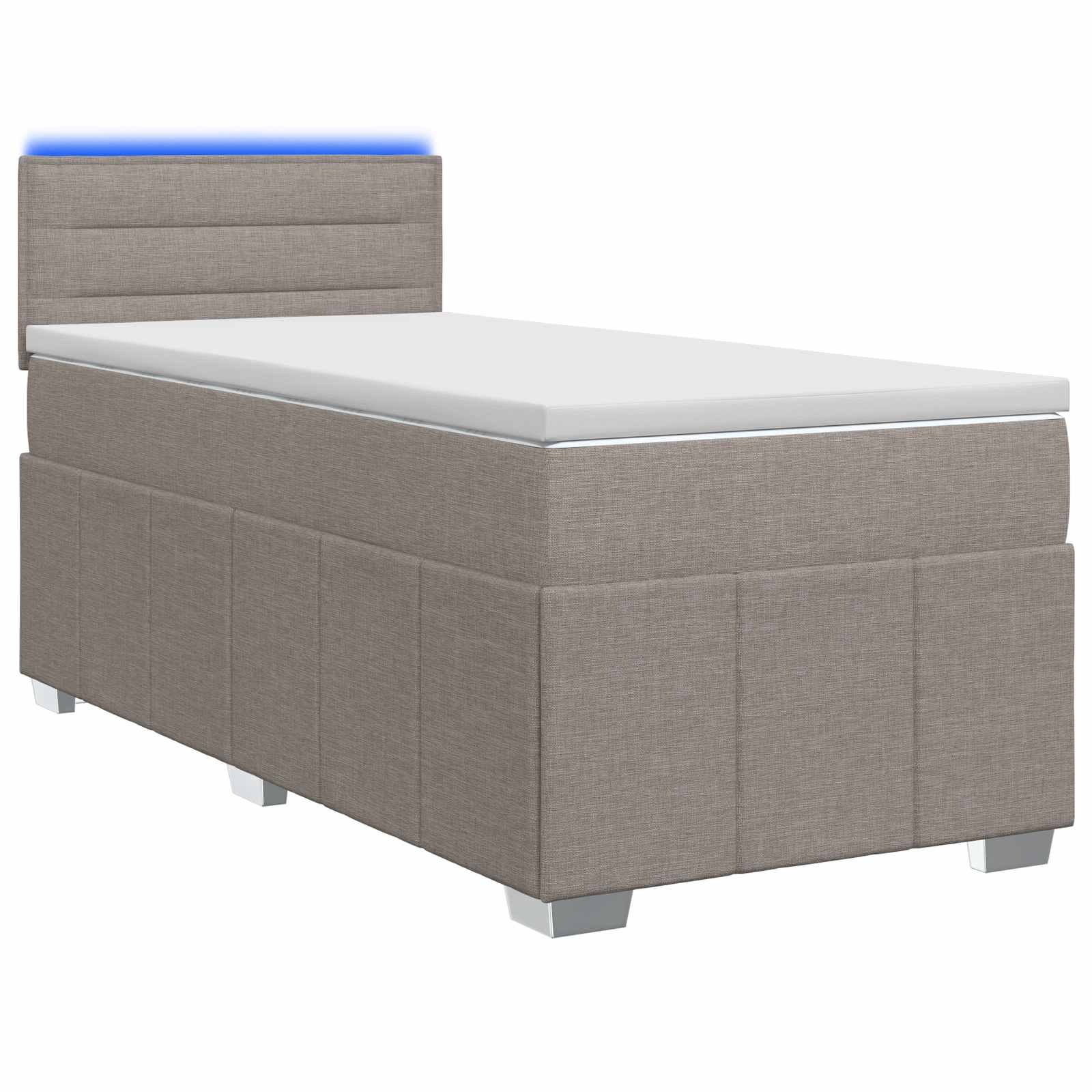 Lit boxspring avec matelas Taupe 90 x 200 cm Tissu - XIOS