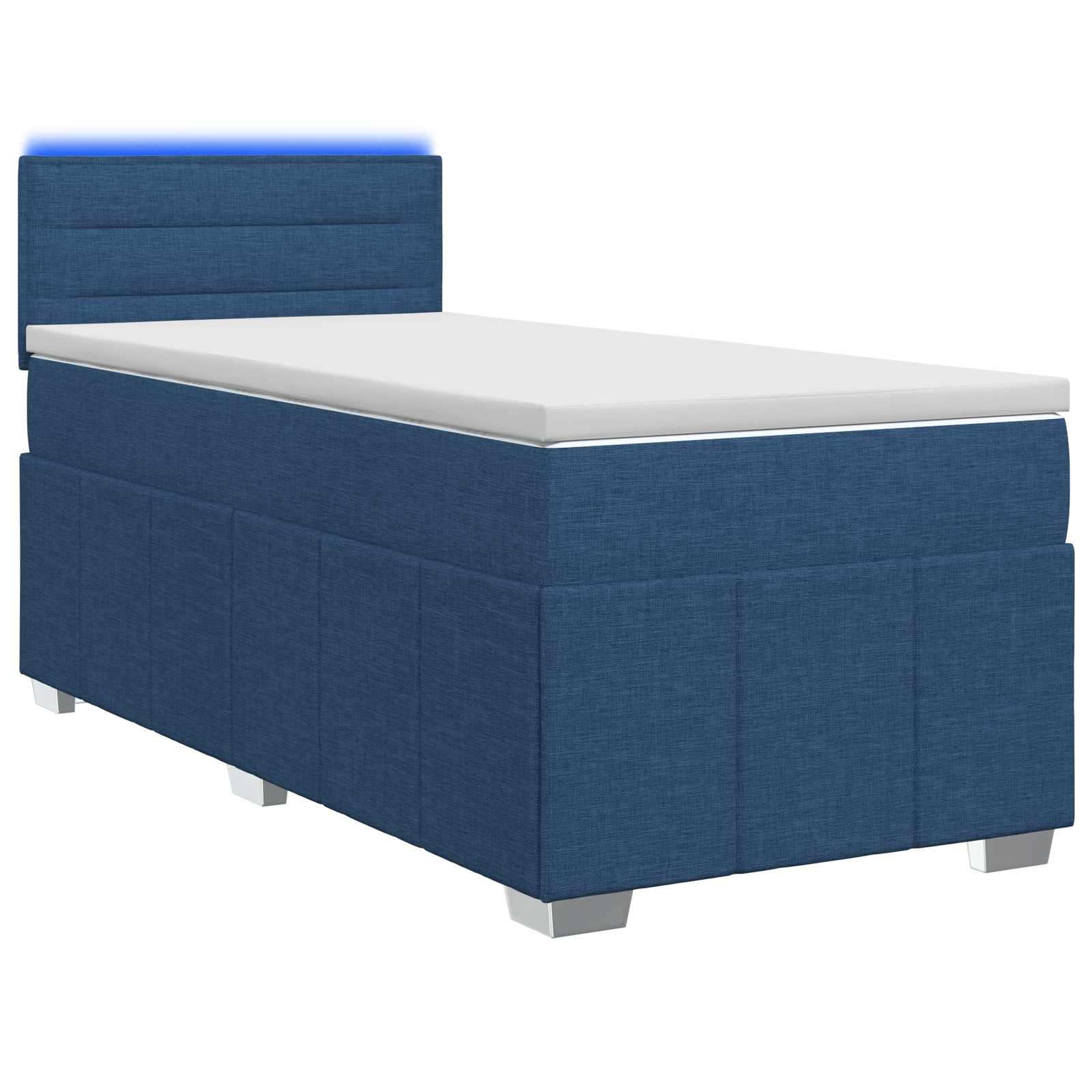 Lit boxspring avec matelas Bleu 90 x 200 cm Tissu - XIOS