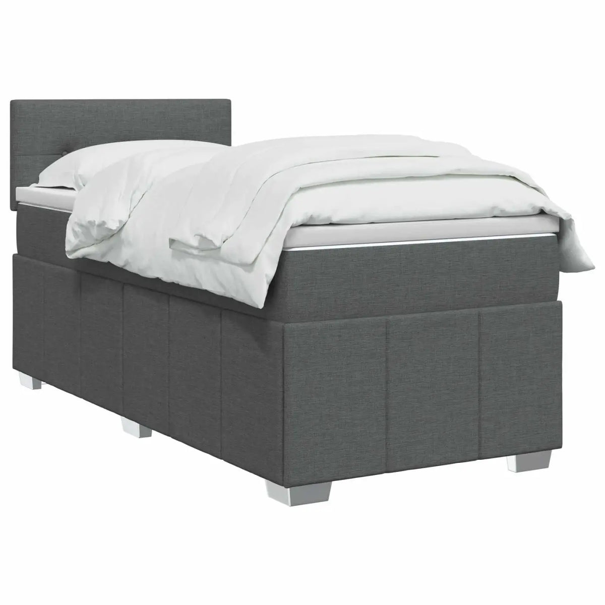 Lit boxspring avec matelas Gris foncé 90 x 200 cm Tissu - XIOS