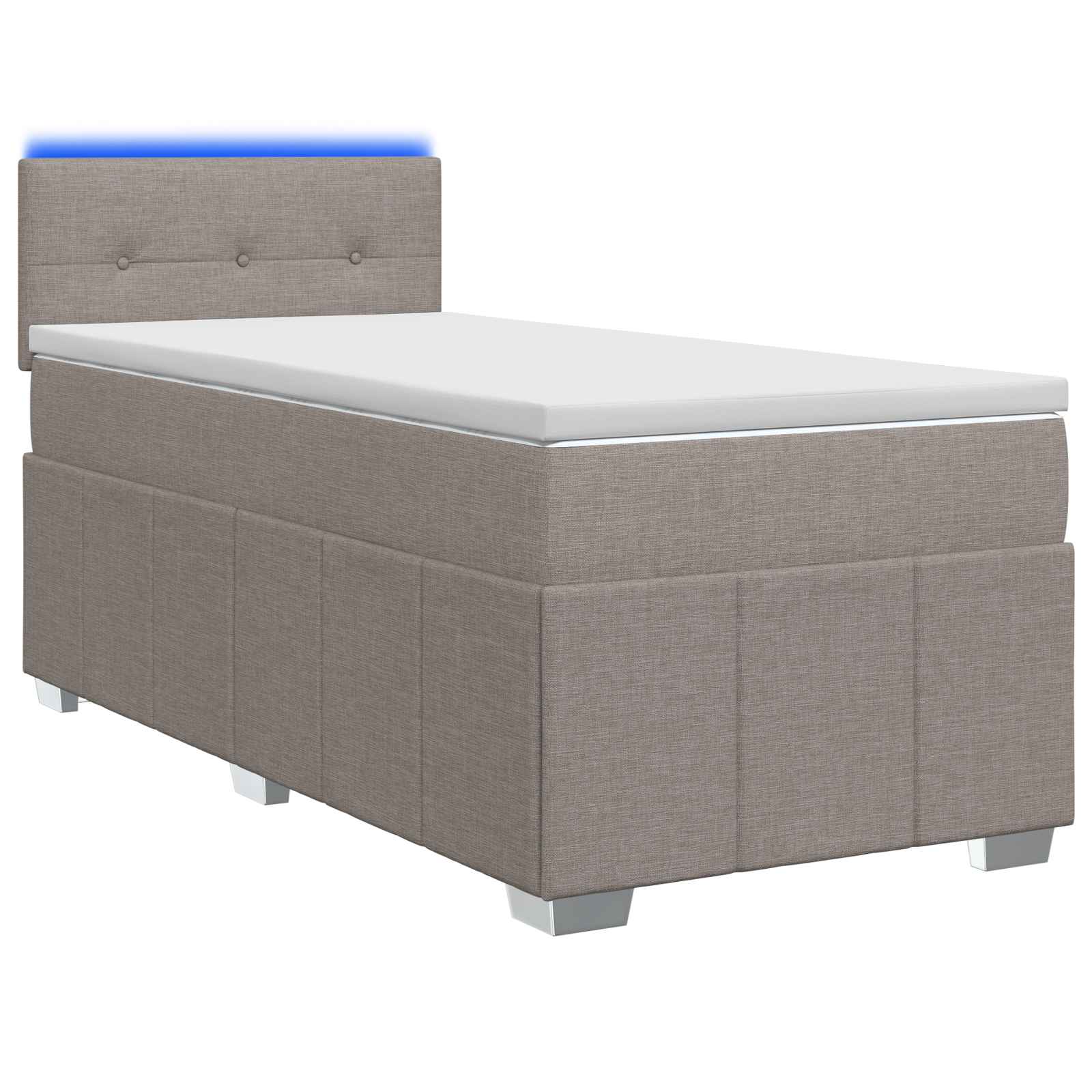 Lit boxspring avec matelas Taupe 100 x 200 cm Tissu