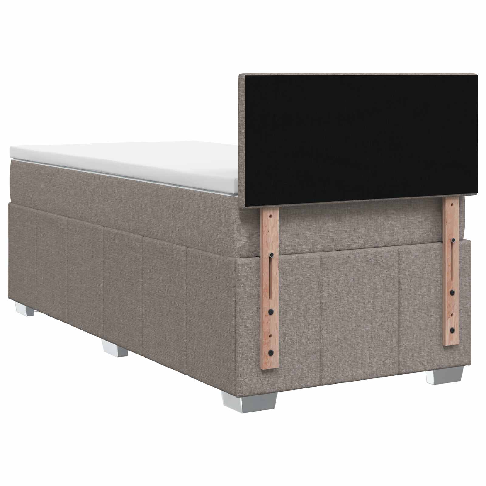 Lit boxspring avec matelas Taupe 100 x 200 cm Tissu