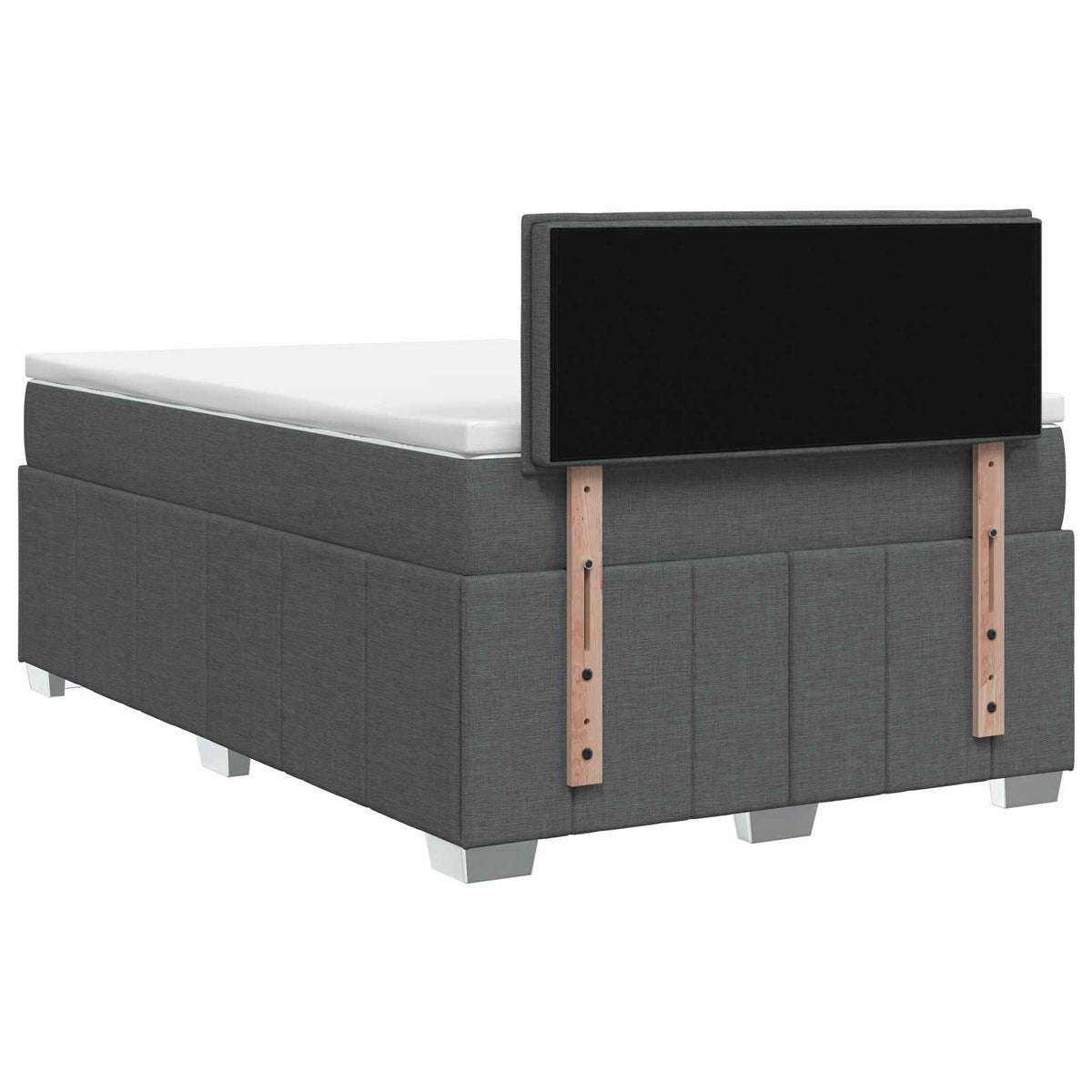 Lit boxspring avec matelas Gris foncé 120 x 190 cm Tissu