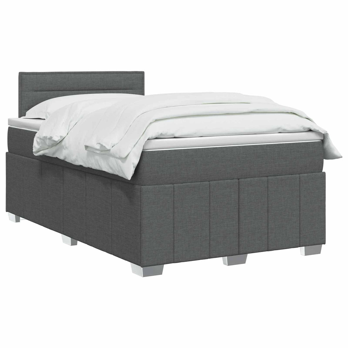 Lit boxspring avec matelas Gris foncé 120 x 190 cm Tissu