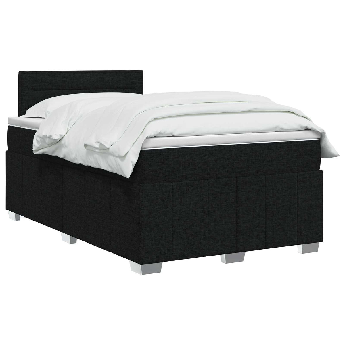 Lit boxspring avec matelas Noir 120 x 190 cm Tissu