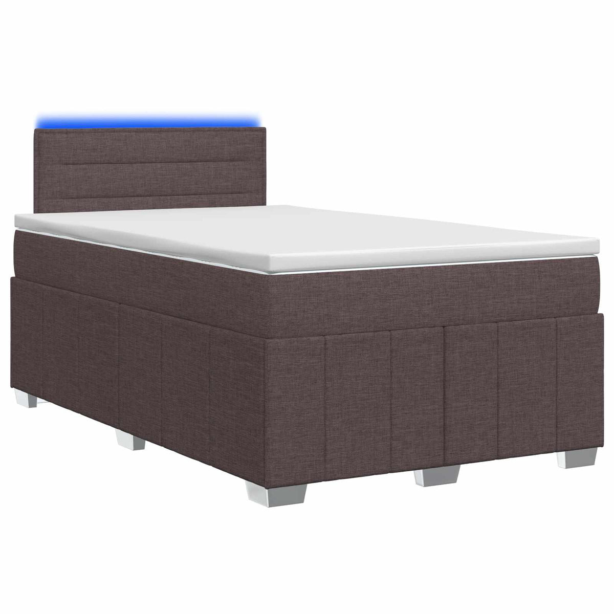 Lit boxspring avec matelas Marron foncé 120 x 190 cm Tissu