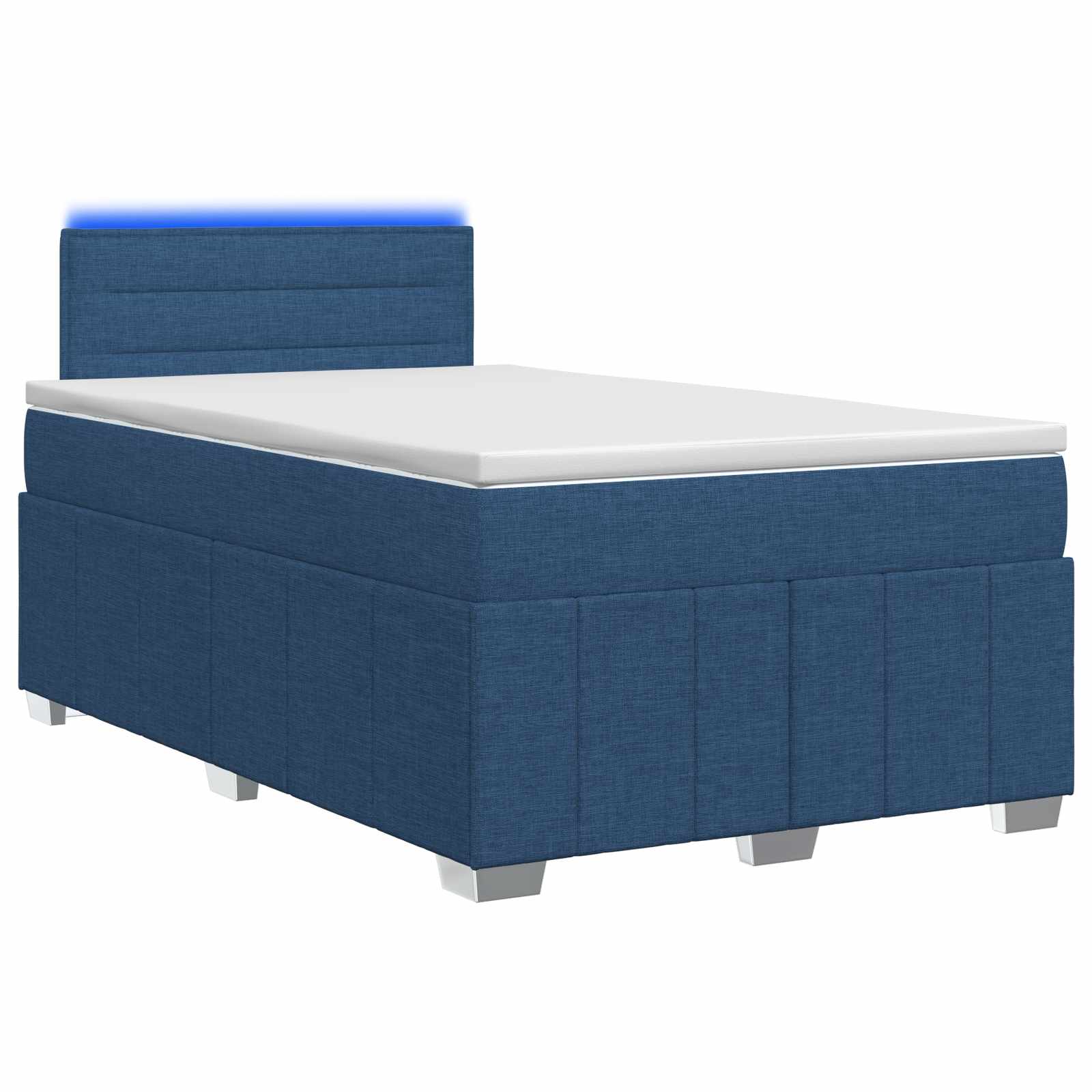 Lit boxspring avec matelas Bleu 120 x 190 cm Tissu