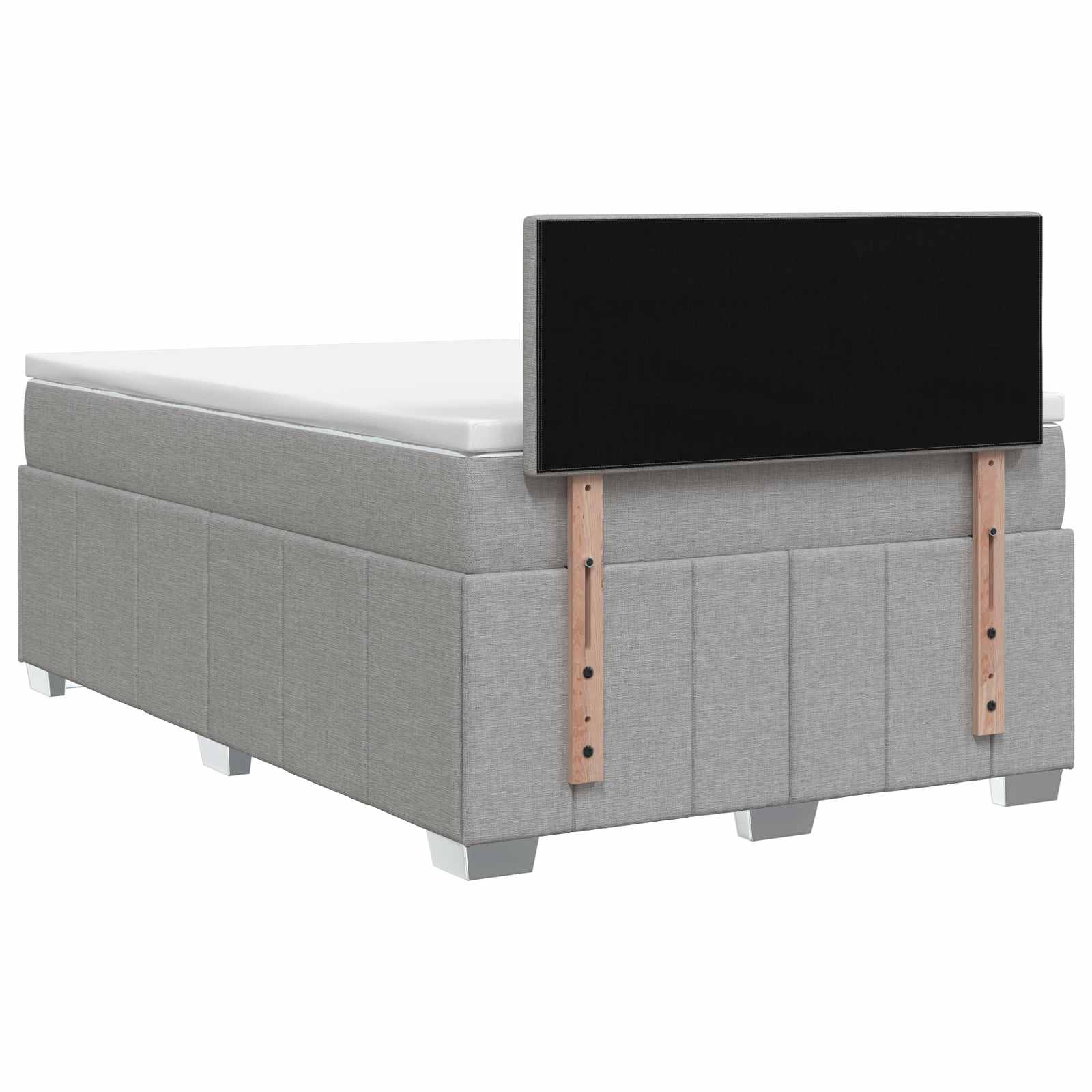 Lit boxspring avec matelas Gris clair 120 x 190 cm Tissu