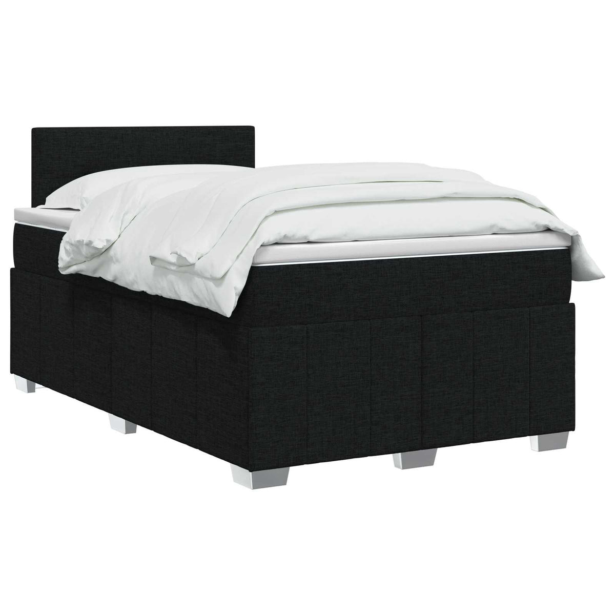Lit boxspring avec matelas Noir 120 x 190 cm Tissu