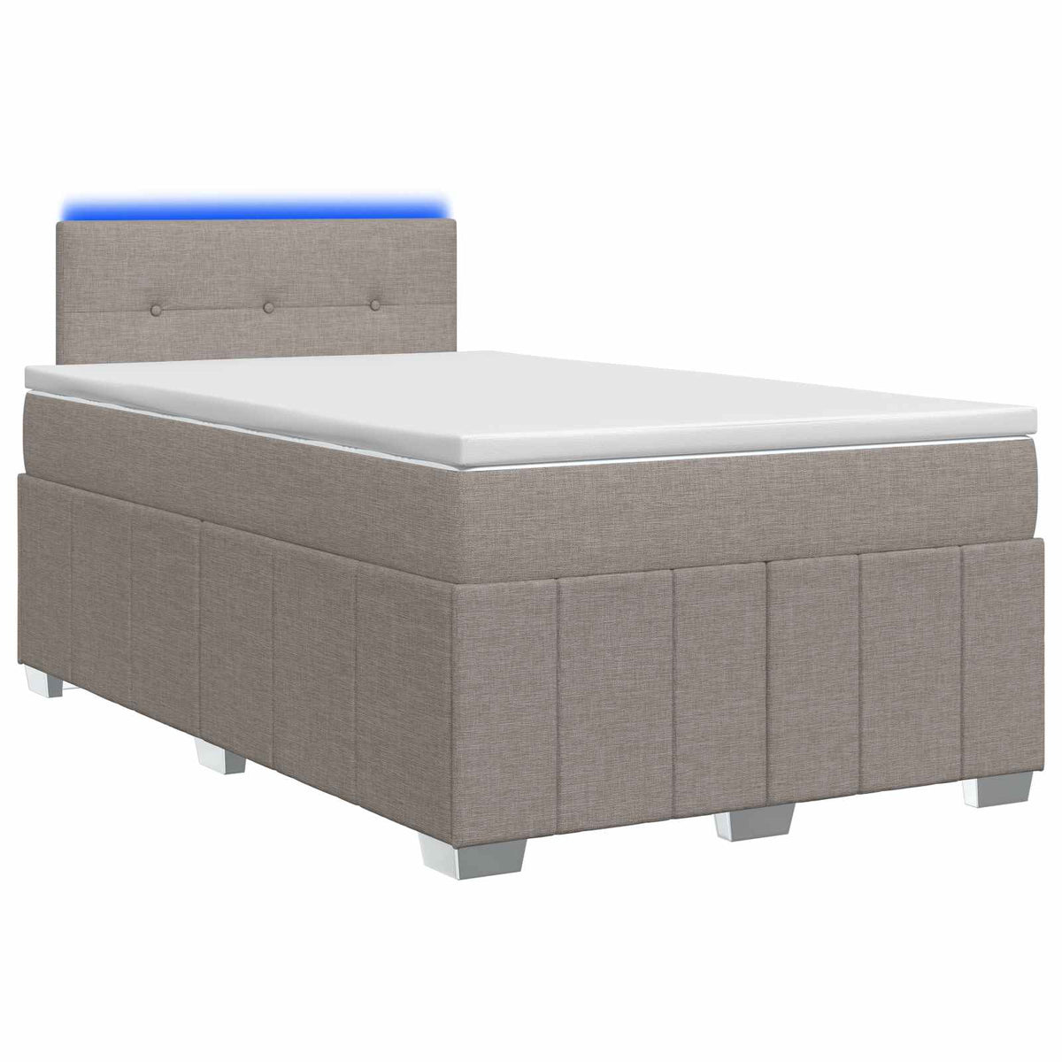 Lit boxspring avec matelas Taupe 120 x 190 cm Tissu