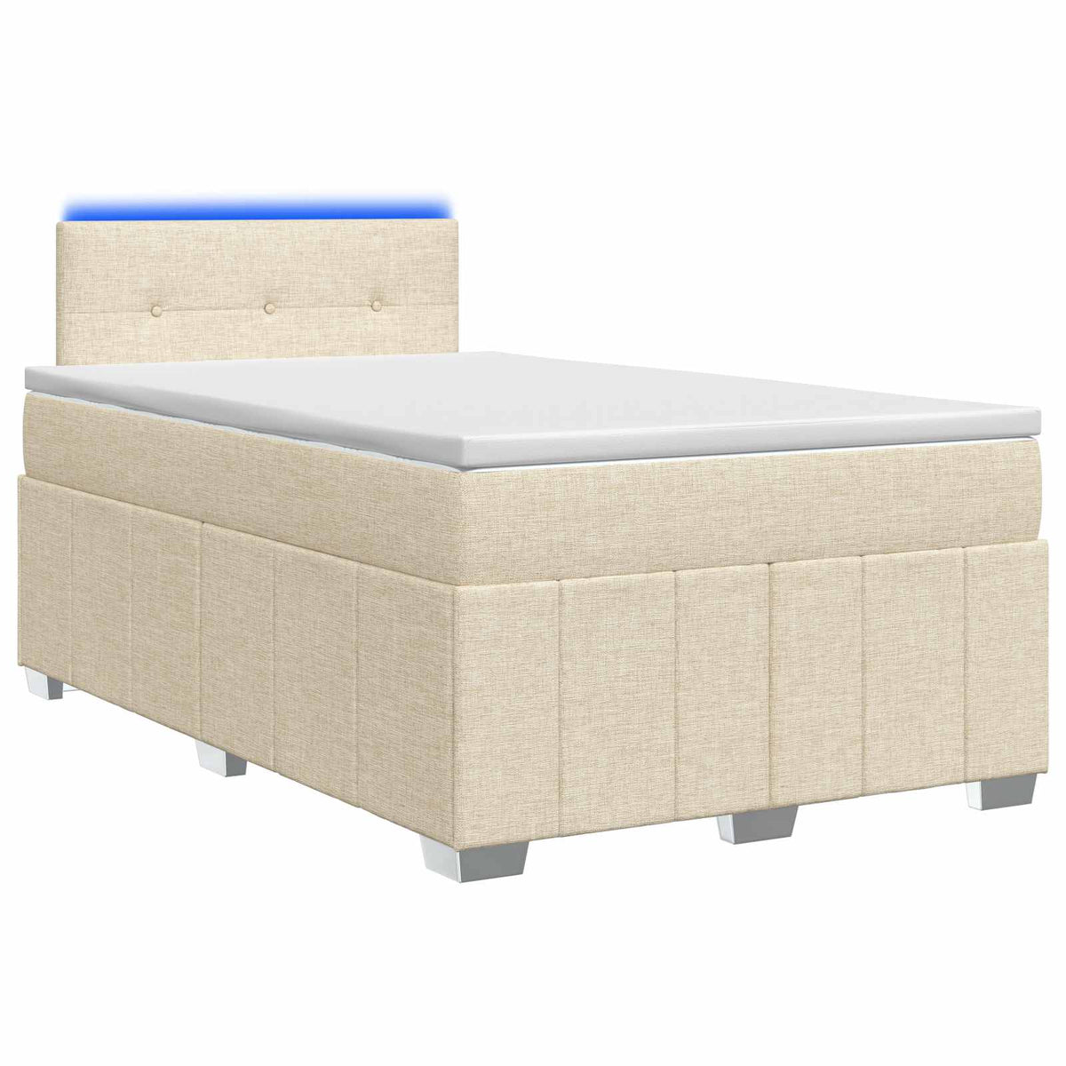 Lit boxspring avec matelas Crème 120 x 190 cm Tissu