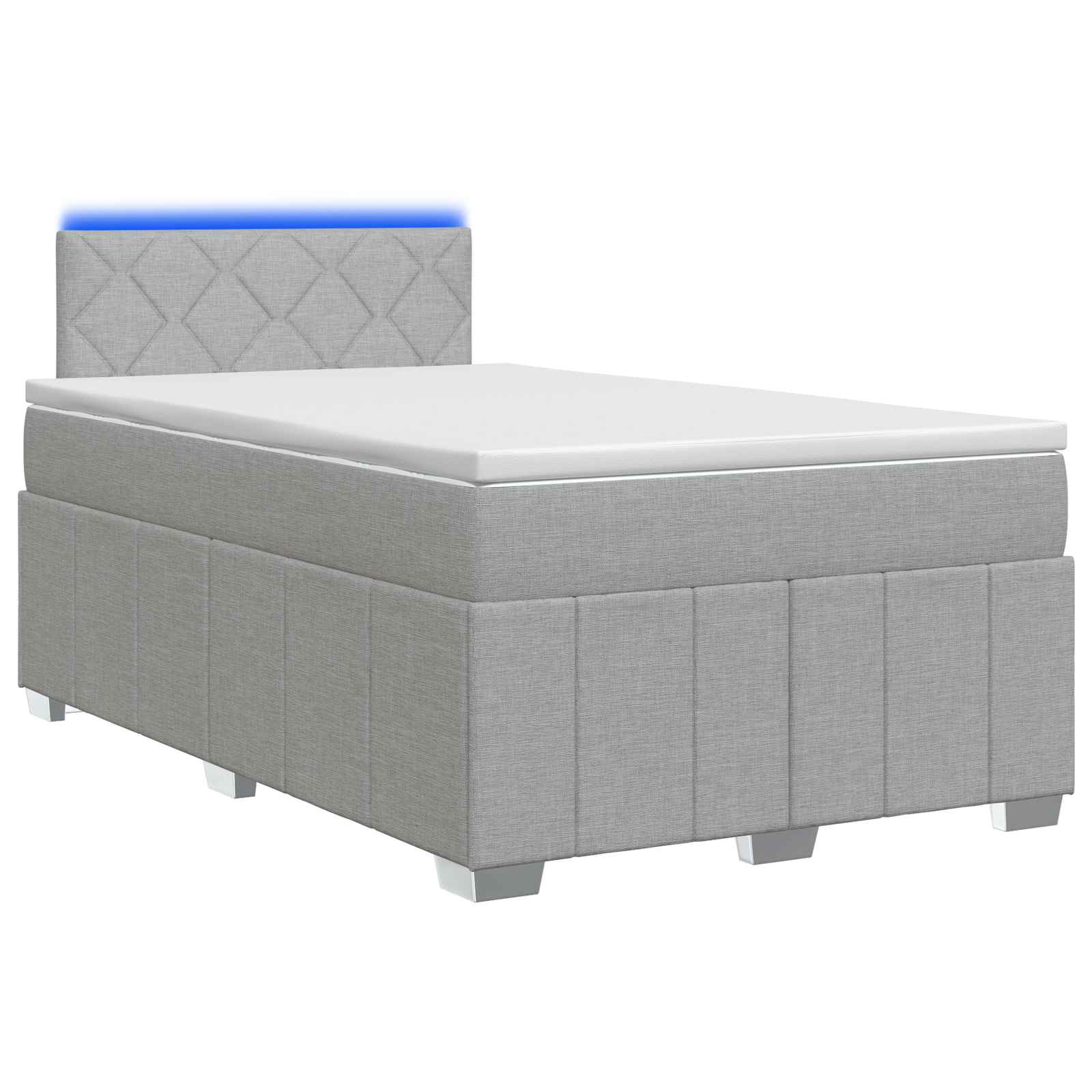 Lit boxspring avec matelas Gris clair 120 x 190 cm Tissu